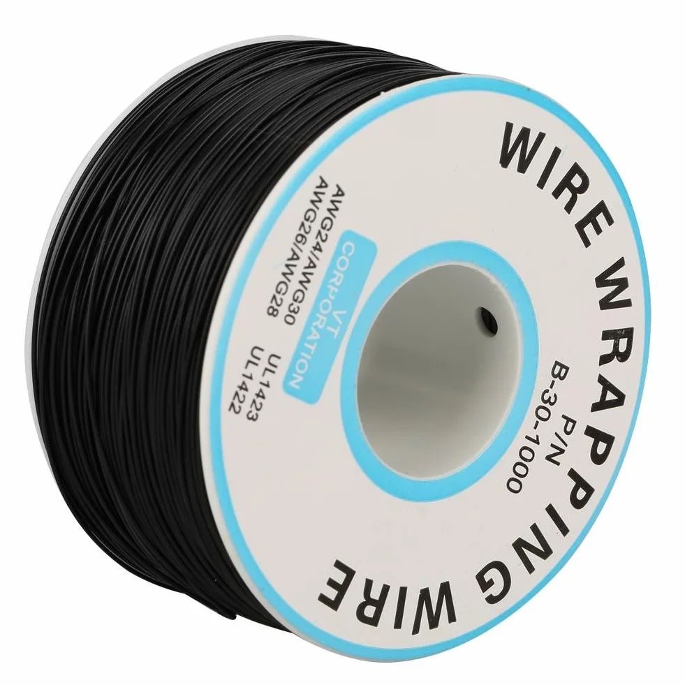 【𝐖𝐢𝐞𝐥𝐤𝐚𝐧𝐨𝐜】 1Roll Electric Cable, drut miedziany, 30AWG, średnica rdzenia: 0,25 mm, kolor czarny
