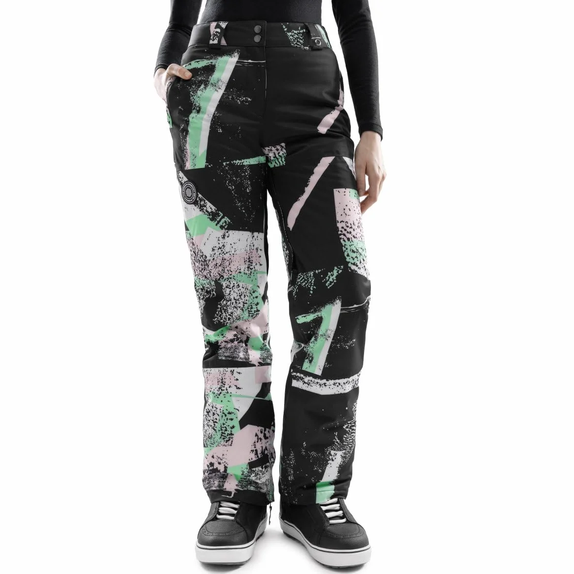 SIROKO Spodnie Snowboardowe dla Kobiet P1-W Groove XXS Wielokolorowy Czarny