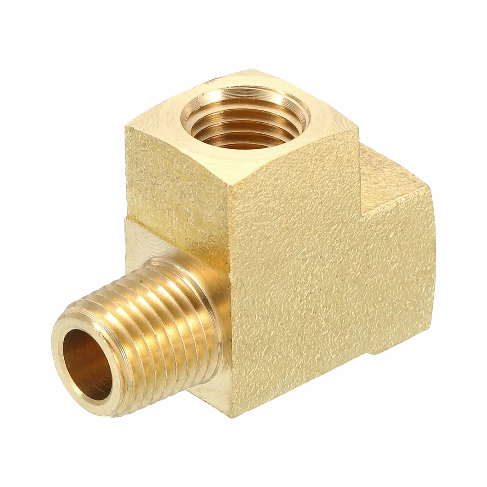 QUARKZMAN Trójnik mosiężny, 1/4" x 1/4" x 1/4" NPT 3-drożny łącznik adapter do transportu gazu, 1 szt