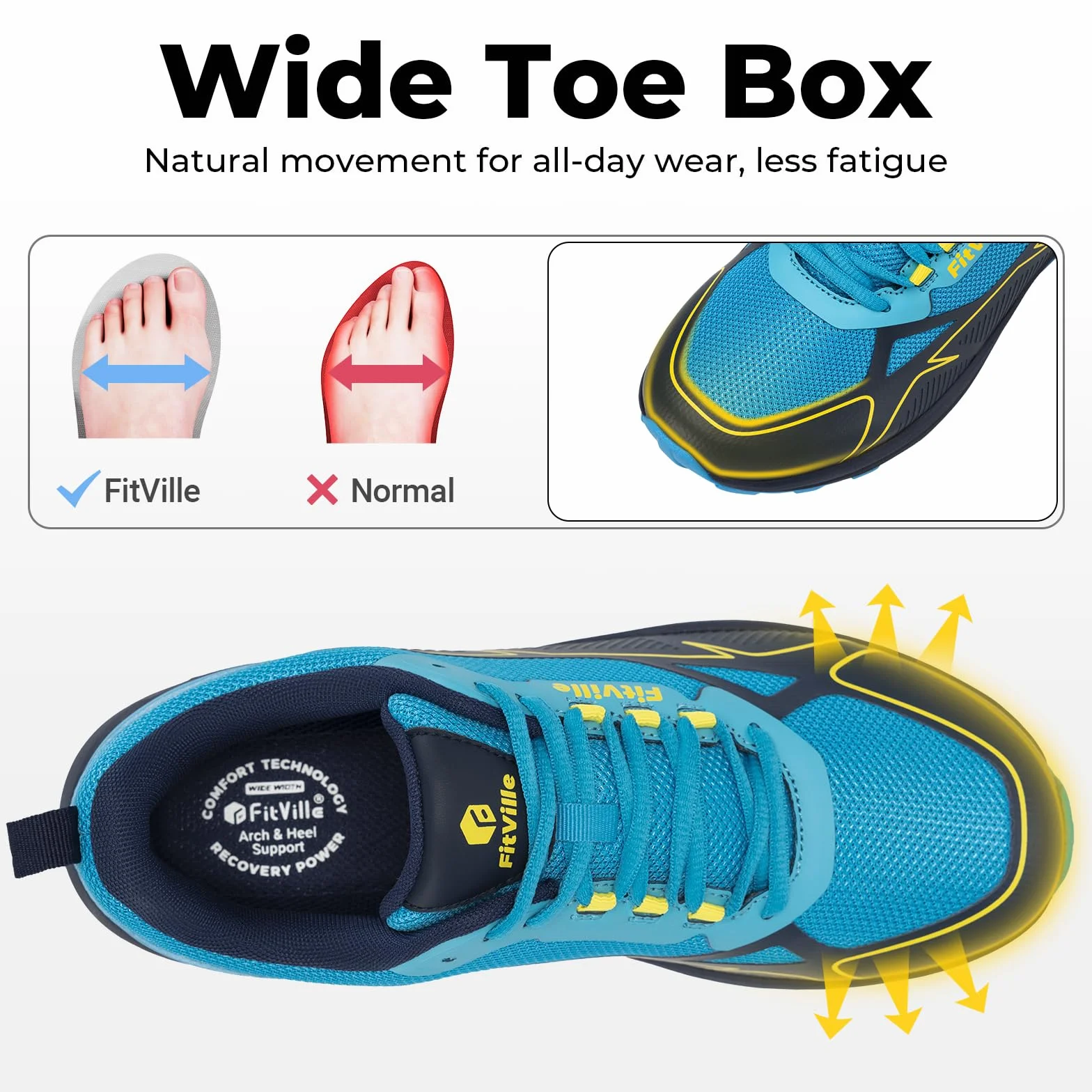 Buty do biegania FitVille Męskie V3 szerokie lekkie buty terenowe
