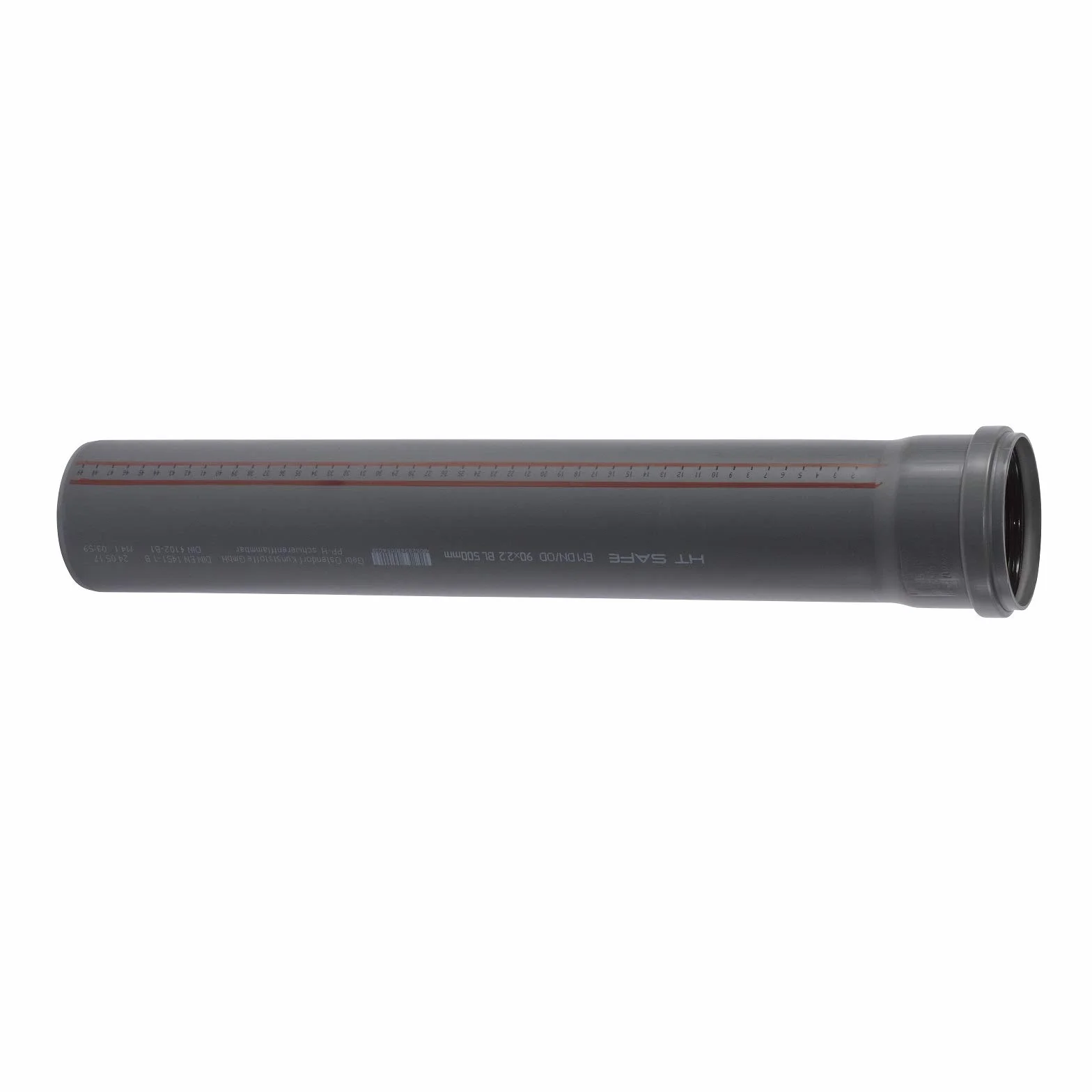 Ostendorf HTsafe rura HT z mufą DN 90 mm 500 mm, szara