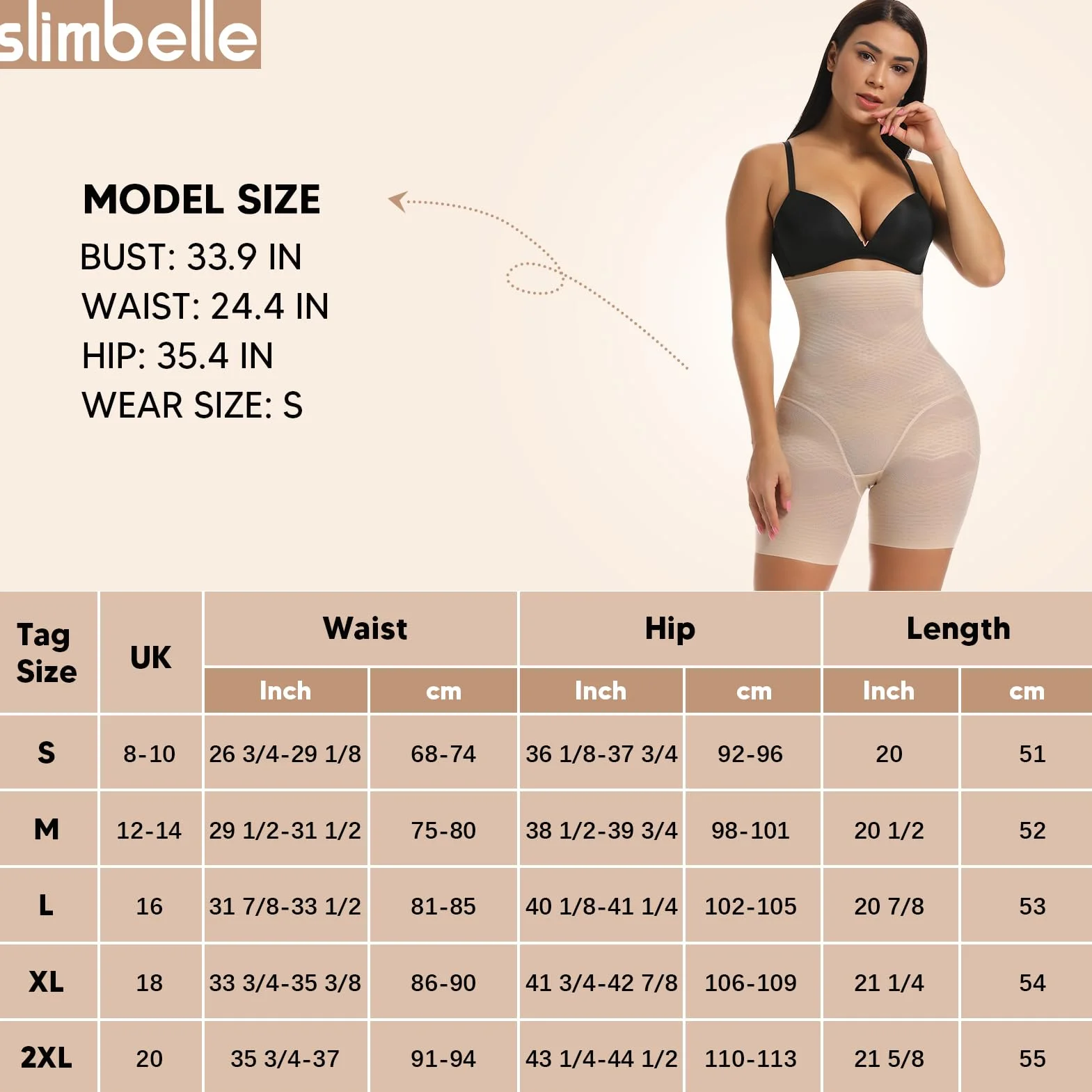 SLIMBELLE Damskie majtki push-up pośladki, wyściełane, majtki gorsetowe, bielizna hip enhancer, bezszwowa bielizna modelująca sylwetkę
