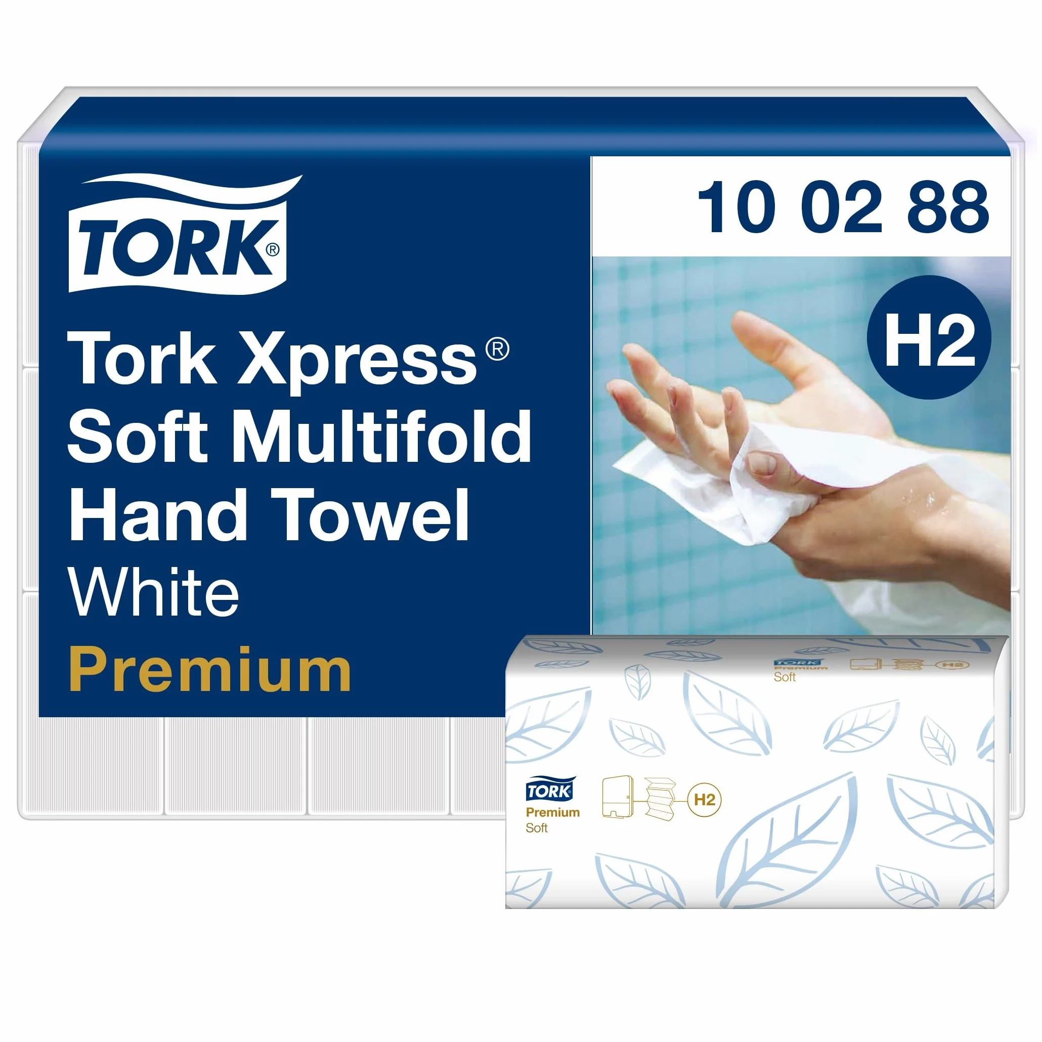 Tork Xpress miękkie ręczniki Multifold (w składce wielopanelowej) H2, białe, jakość Premium, 2-warstwowe, QuickDry, 21 × 110 odcinków, 100288