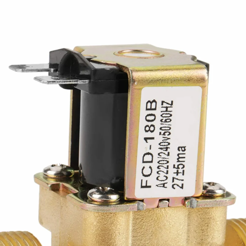 FCD-180B Elektrozawór Mosiężny normalnie zamknięty, 220/240V, 4 AC, 2 sposoby wlotu wody