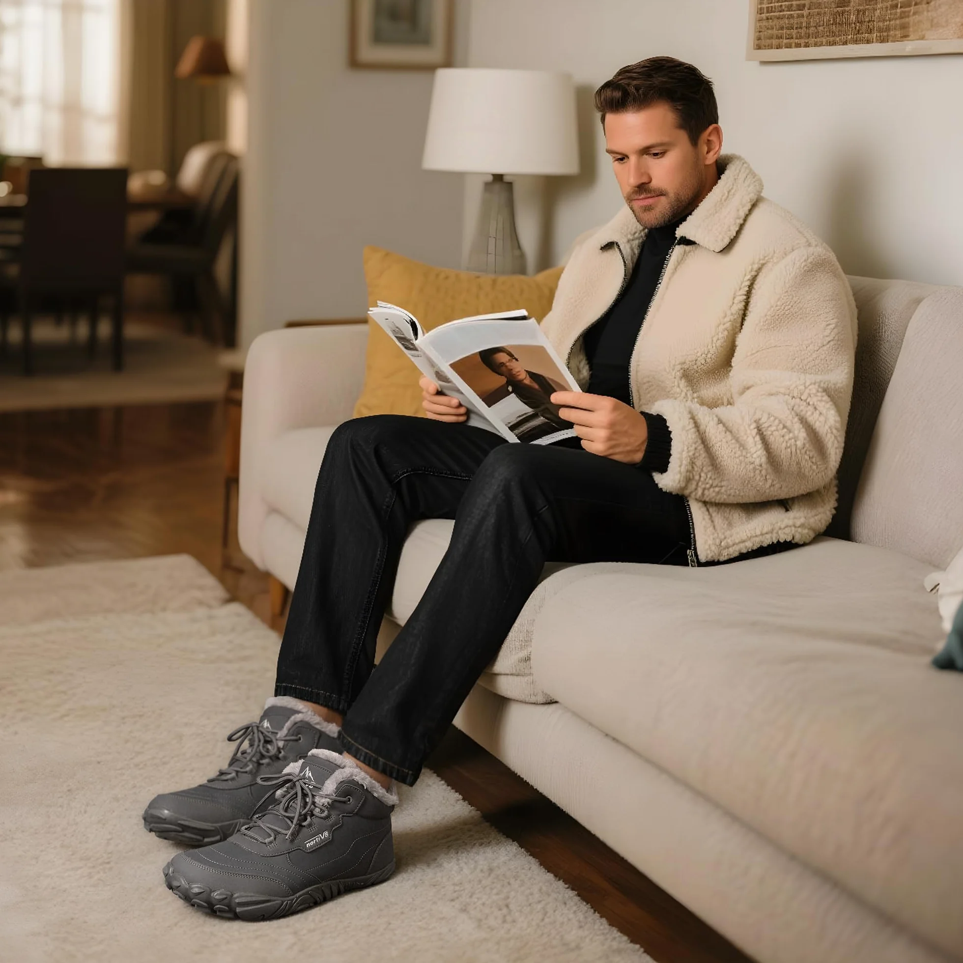 NORTIV 8 Męskie śniegowce, izolowane, wodoodporne buty outdoorowe