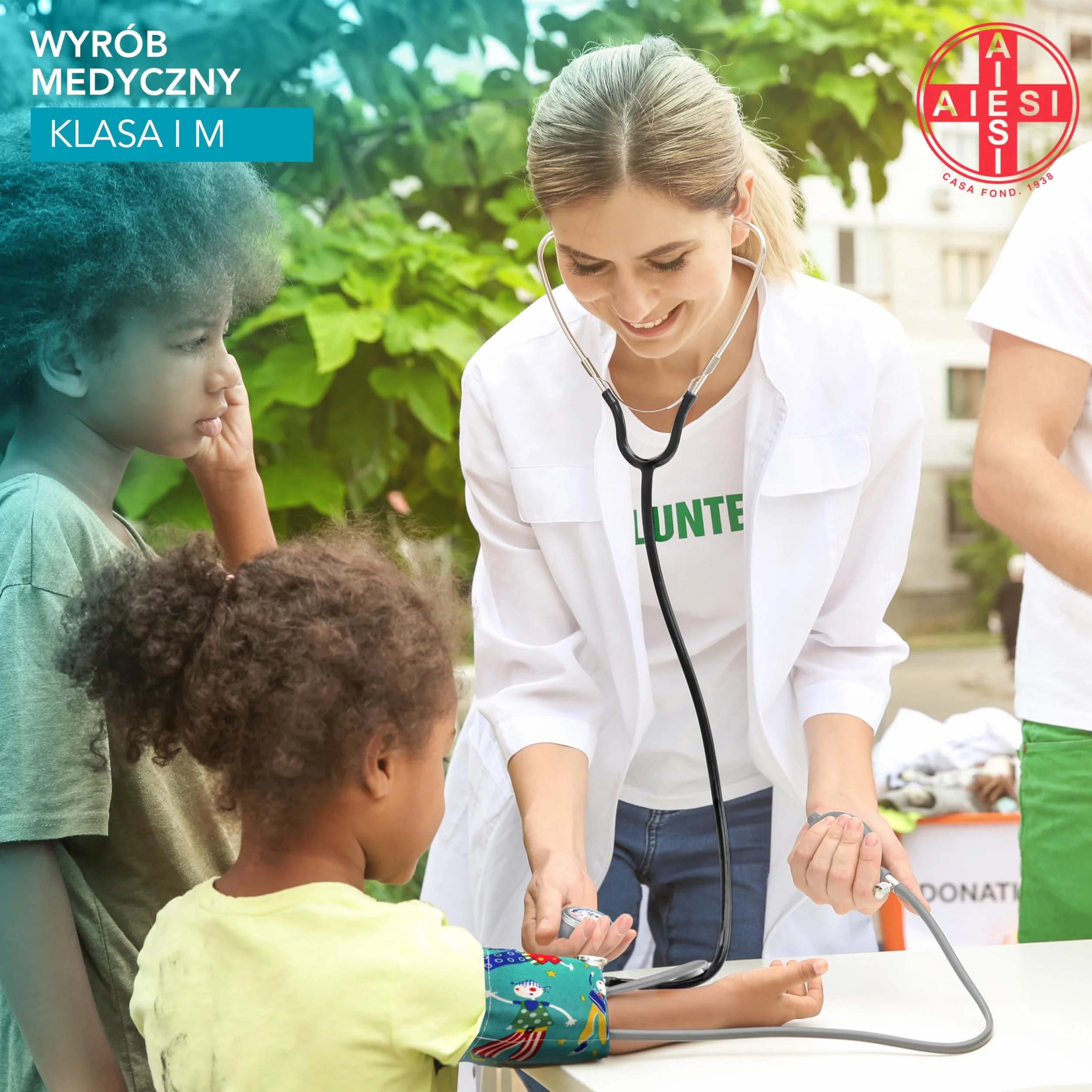 AIESI® Ciśnieniomierz Pediatryczny profesjonalny aneroid klasyczny model z płaskim stetoskopem dla dzieci PRECISION A8, 24 miesiące Gwarancji