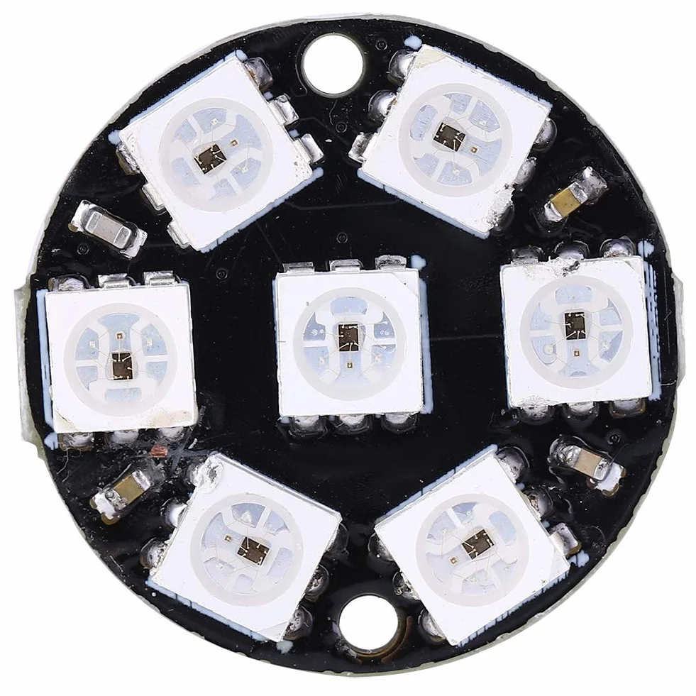 Dioche WS2812 pierścień LED 10 Sztuk Płytka Rozwojowa Sterownika LED Okrągłe Wbudowane Kolorowe światła Cjmcu 7 Bitów WS2812 5050 Tablice RGB DC5V 4W Idealne do Projektów Elektronicznych