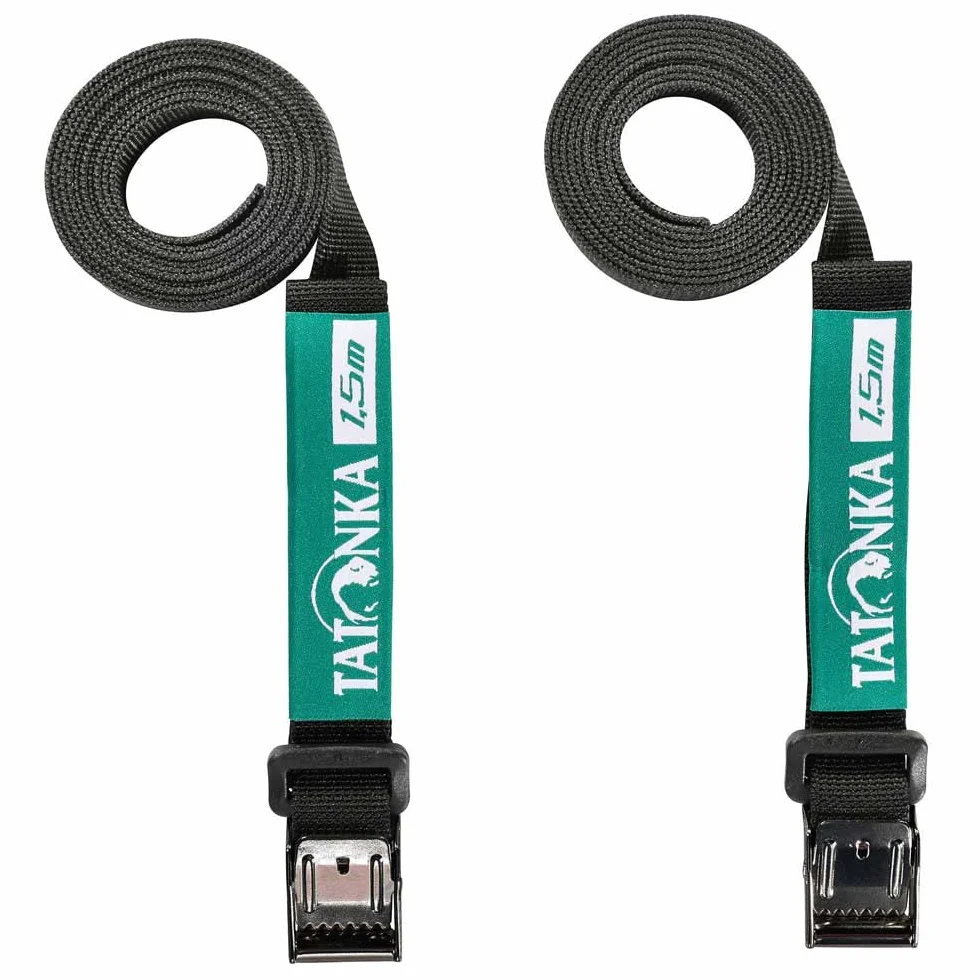 Tatonka Pasek do pakowania Easy Strap 18 mm / 1,5 m (2 sztuki) – dwa pasy mocujące z metalową klamrą – szerokość 1,8 cm i długość 150 cm – do regulacji objętości lub mocowania wyposażenia