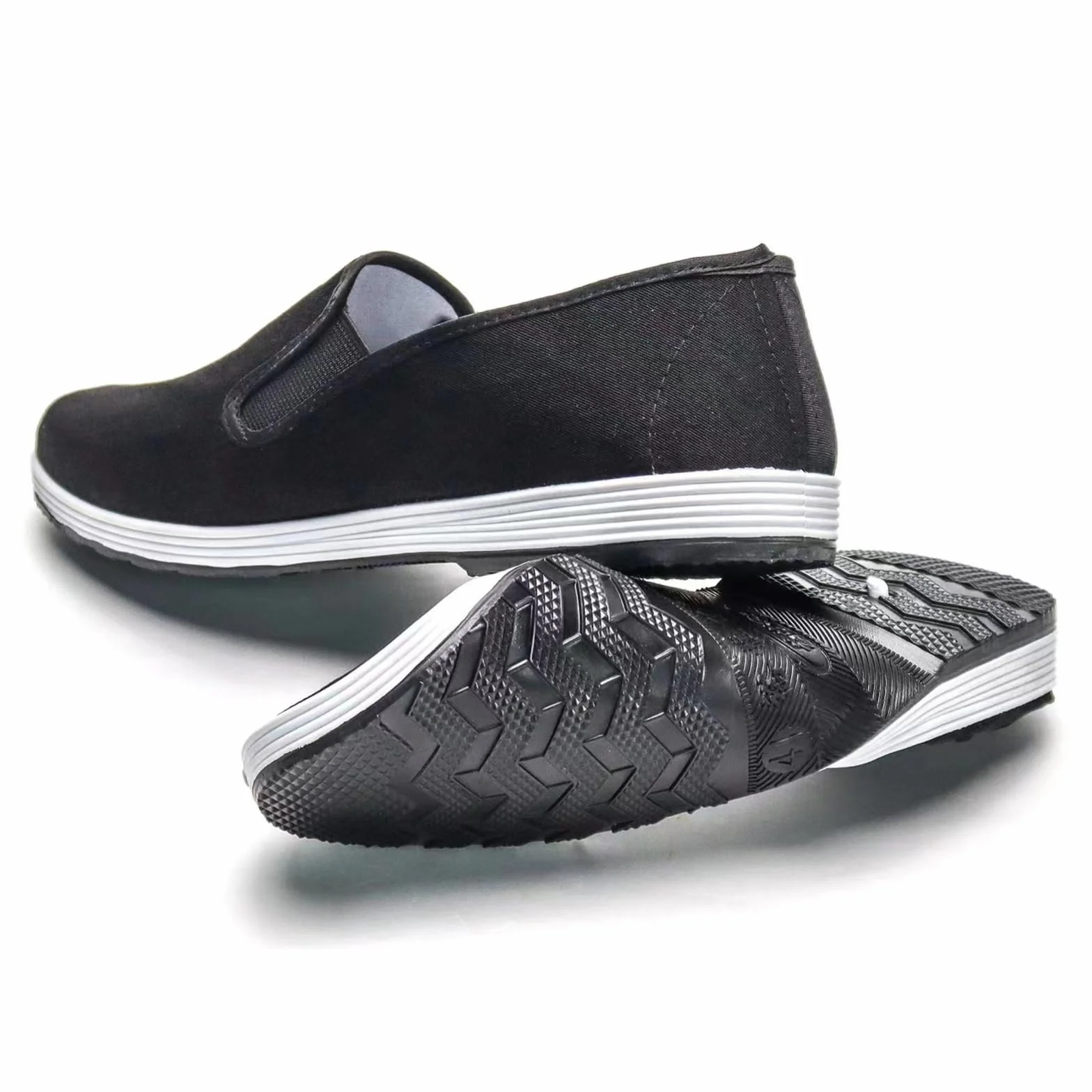 Buty Tai Chi, tradycyjne chińskie buty kung fu z płótna żaglowego, stare buty pekińskie do sztuk walki, czarna gumowa podeszwa, uniseks