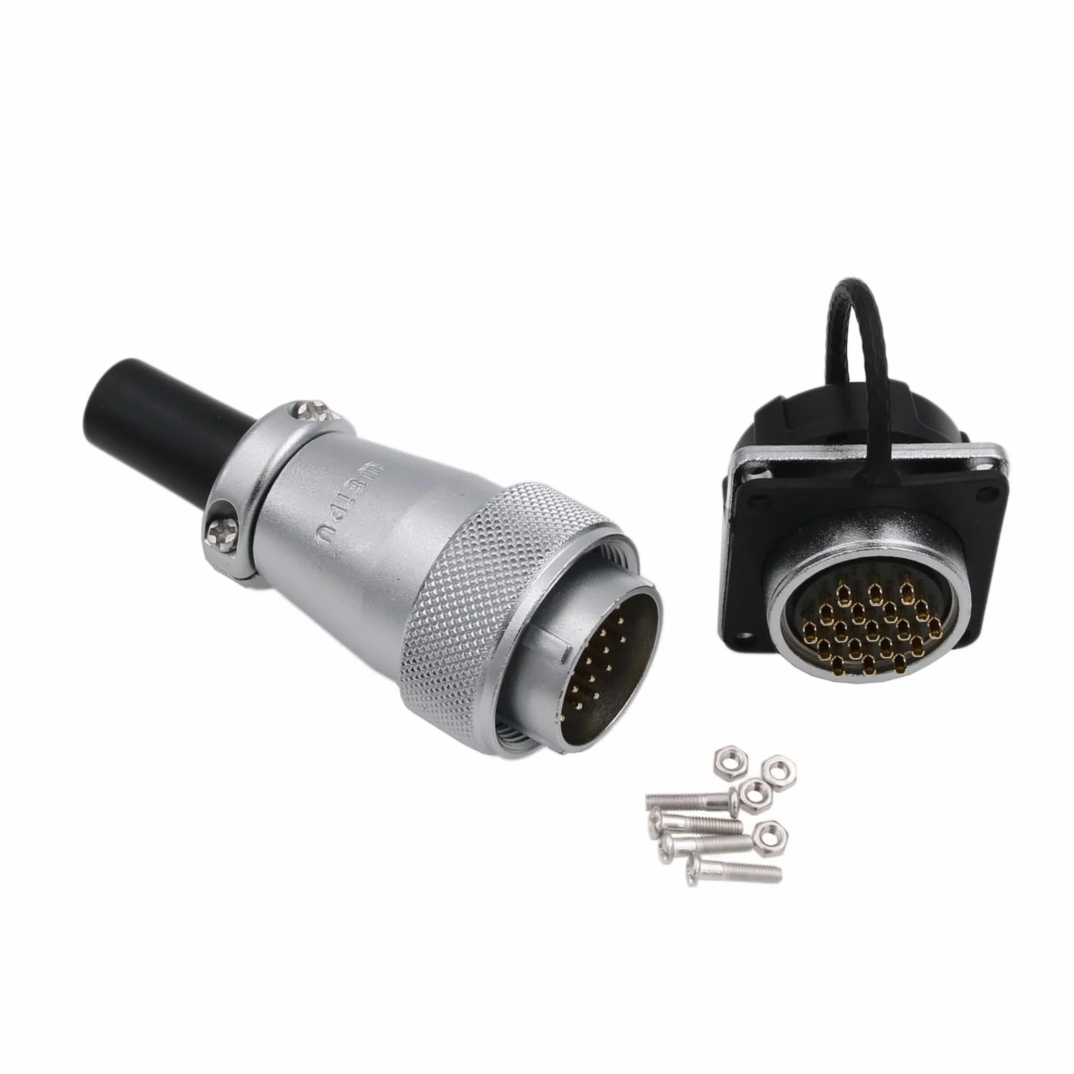 HangTon WS24 19-biegunowa Aviation okrągła wtyczka elektryczna 5A 500V męski kabel wtyczka + gniazdo panel gniazdo pyłoszczelna przemysłowa obudowa metalowa