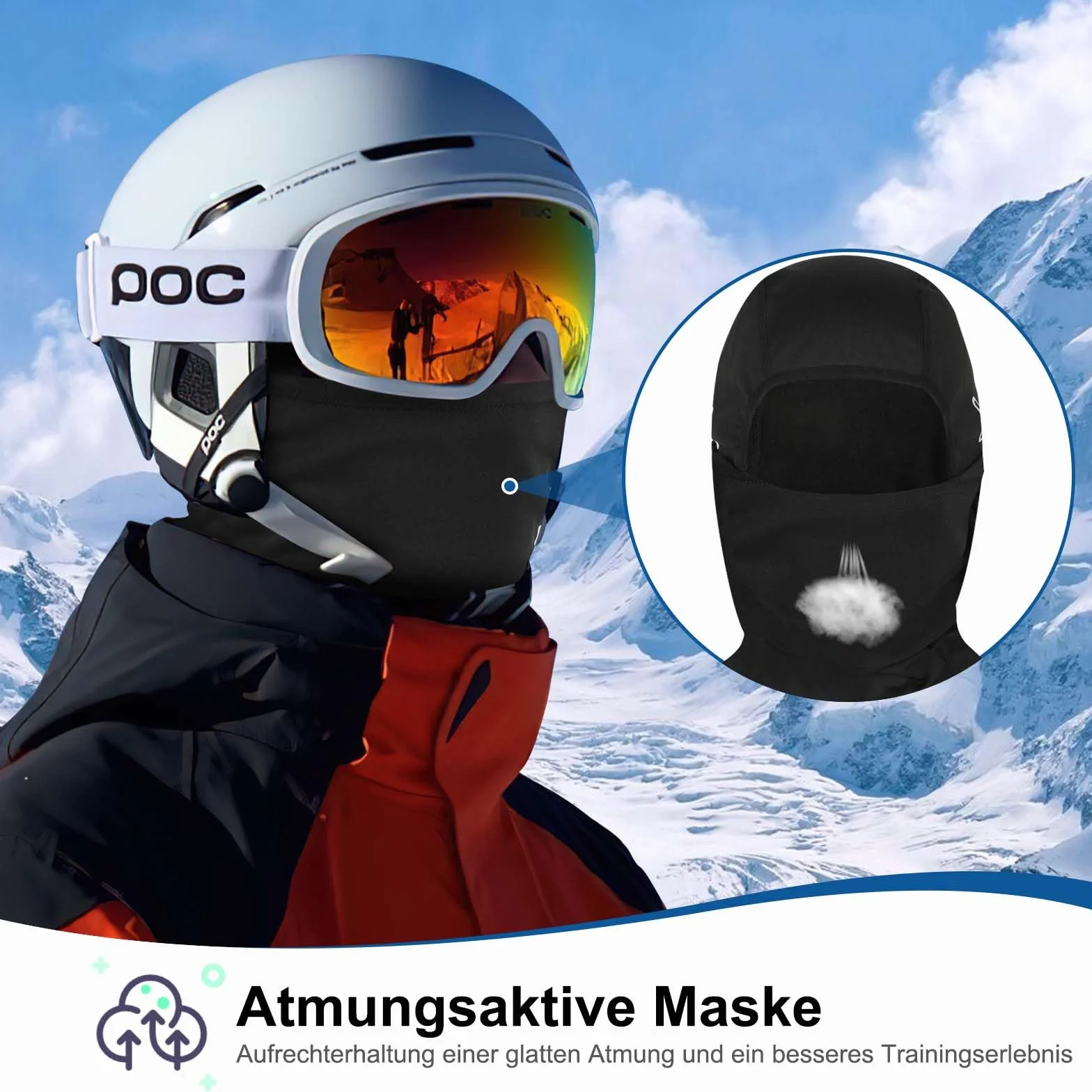 Tavaler Kominiarka zimowa na rower, motocykl, kominiarka, męska/damska/dzieci, wiatroszczelna, ciepła maska narciarska, do sportów outdoorowych, jazdy na rowerze, snowboardzie, jazdy na nartach,