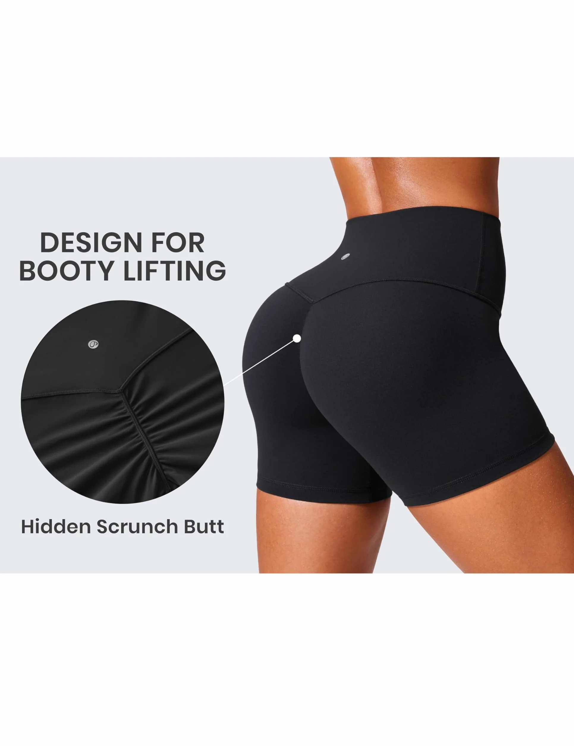 CRZ YOGA Secretsculpt damskie spodenki Butterlift z wysokim stanem i marszczonymi pośladkami 4/6 cale bez przednich szwów trening na siłowni