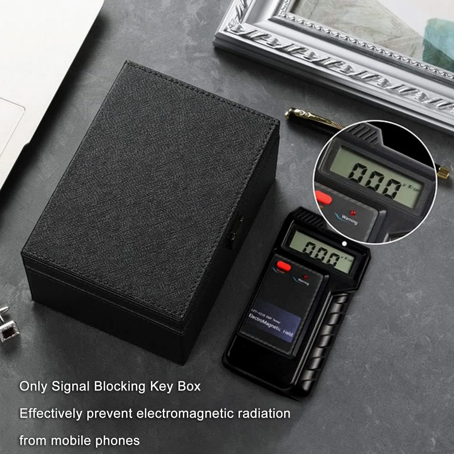 Klatka Faradaya, Carbon Fiber Texture RFID Box For Car Keys, For Key Fob Protector For Anti-Theft And Security(17cmx12.3cmx9.5cm)