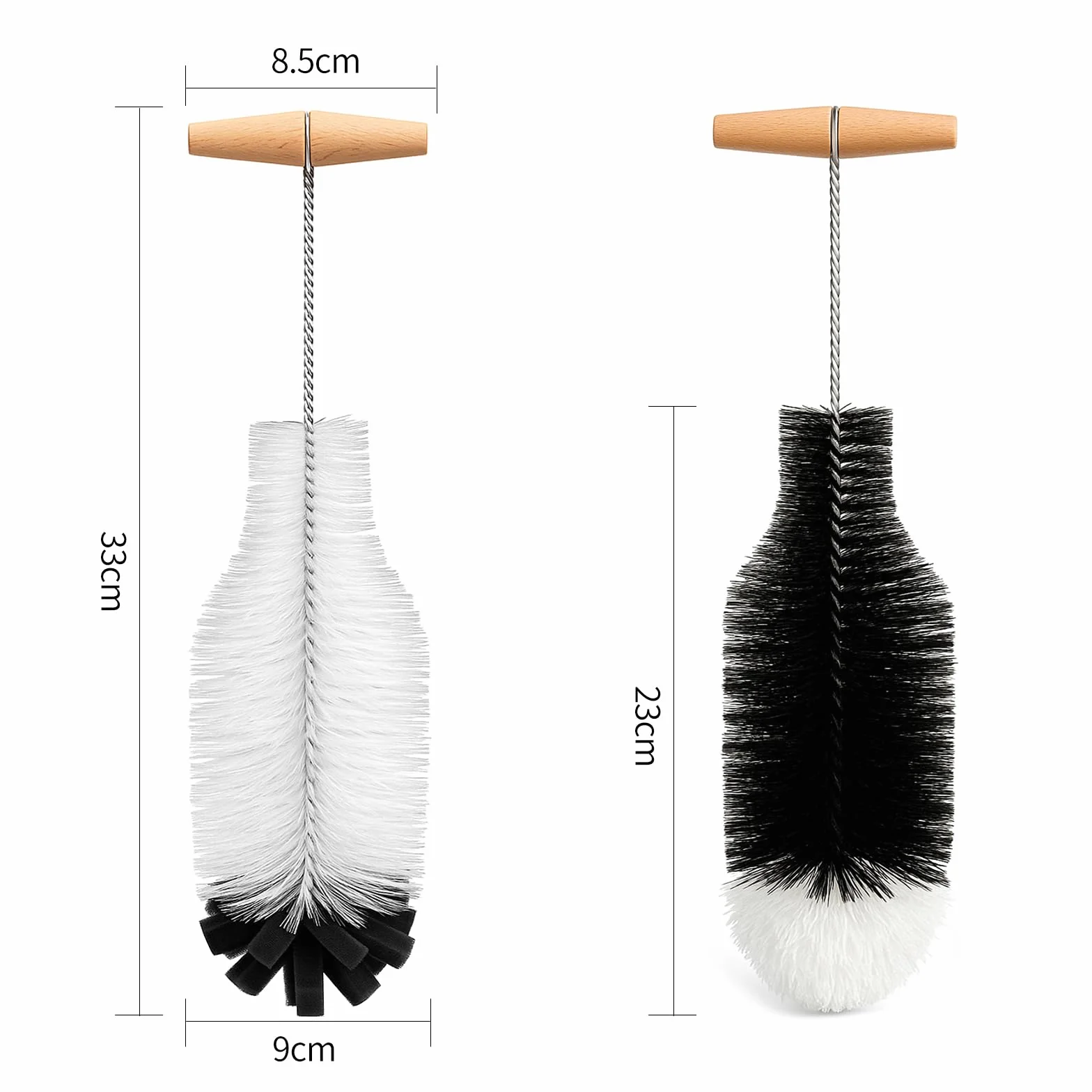 Szczotka do Butelek SodaStream 32 cm – Zestaw 2 (Gąbka + Nylonowe Włosie), Usuwa Osad I Tłuszcz, do Butelek Gazowanych