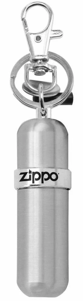 Zippo Pojemnik na Benzynę, Zawieszka do Kluczy, Mini Pojemnik z Aluminium, z Możliwością Ponownego Napełnienia, Zamknięcie Obrotowe, Optymalny do Napełniania Zapalniczek Sztormowych