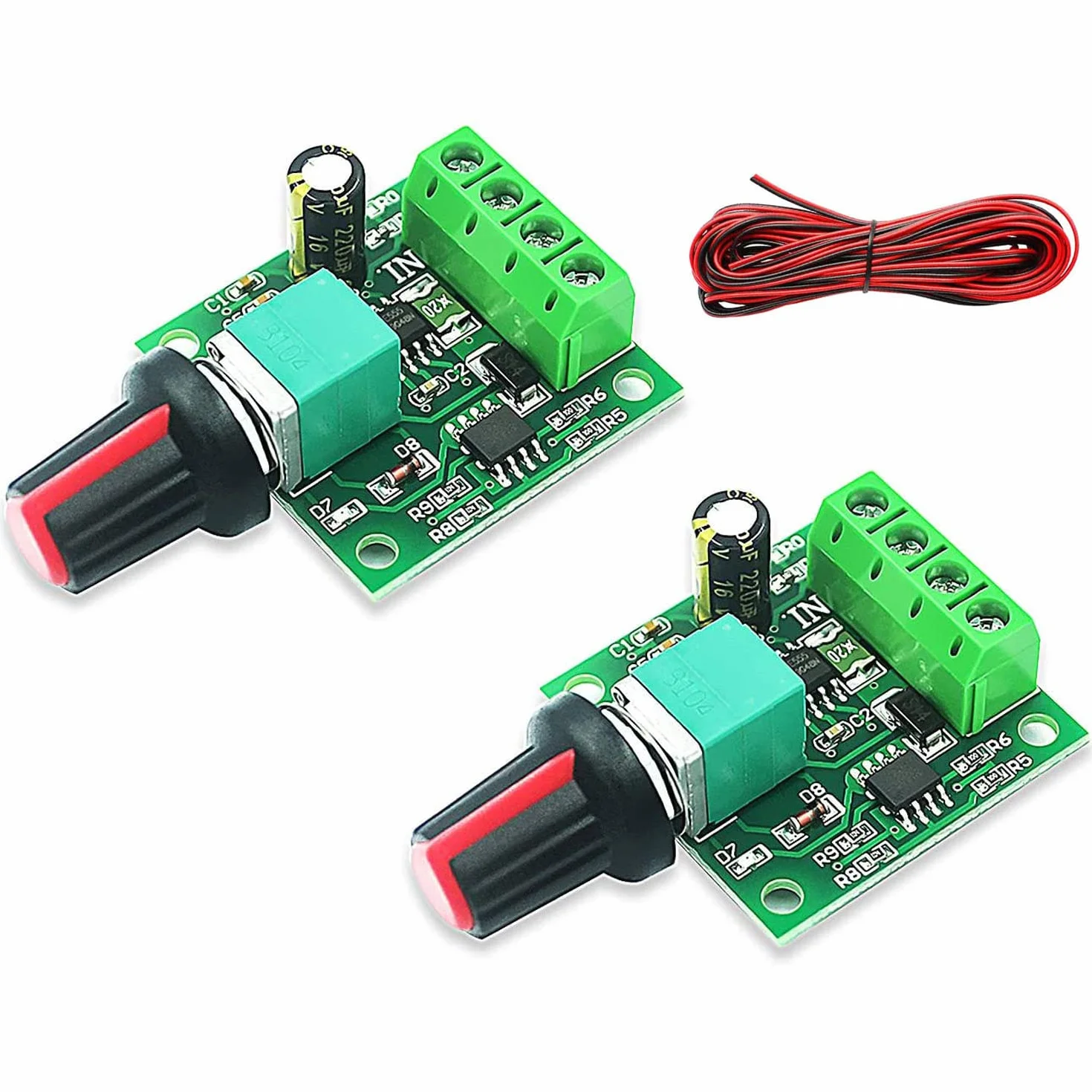 RUNCCI-YUN 2 szt. 1,8 V 3 V 5 V 6 V 7,2 V 12 V 2 A PWM PWM, regulator prędkości obrotowej DC 12 V, przełącznik prędkości obrotowej silnika, przełącznik kontroler, regulator napięcia LED, kontroler prędkości