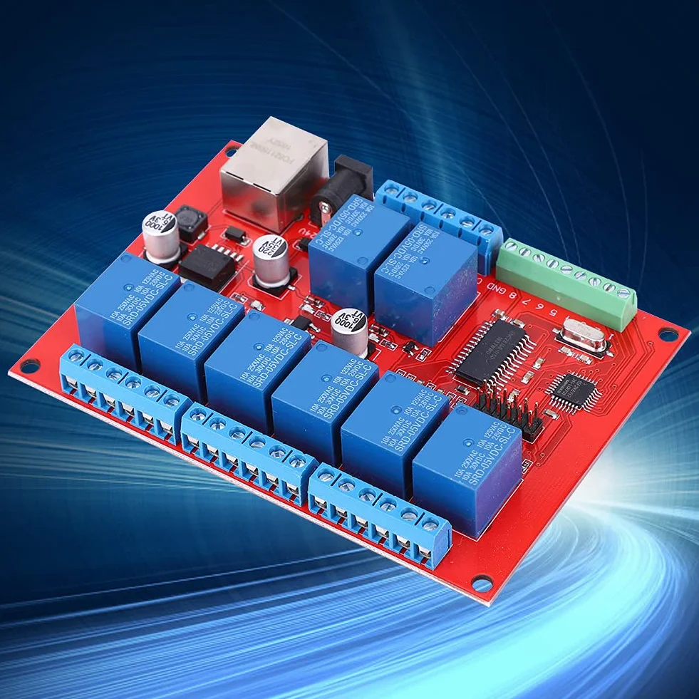 8-kanałowa Karta Przekaźnikowa Ethernet, Kontroler Modułu TCP UDP z Mikrokontrolerem Klasy Przemysłowej, 8 Kanałów Konfigurowalnych Przycisków
