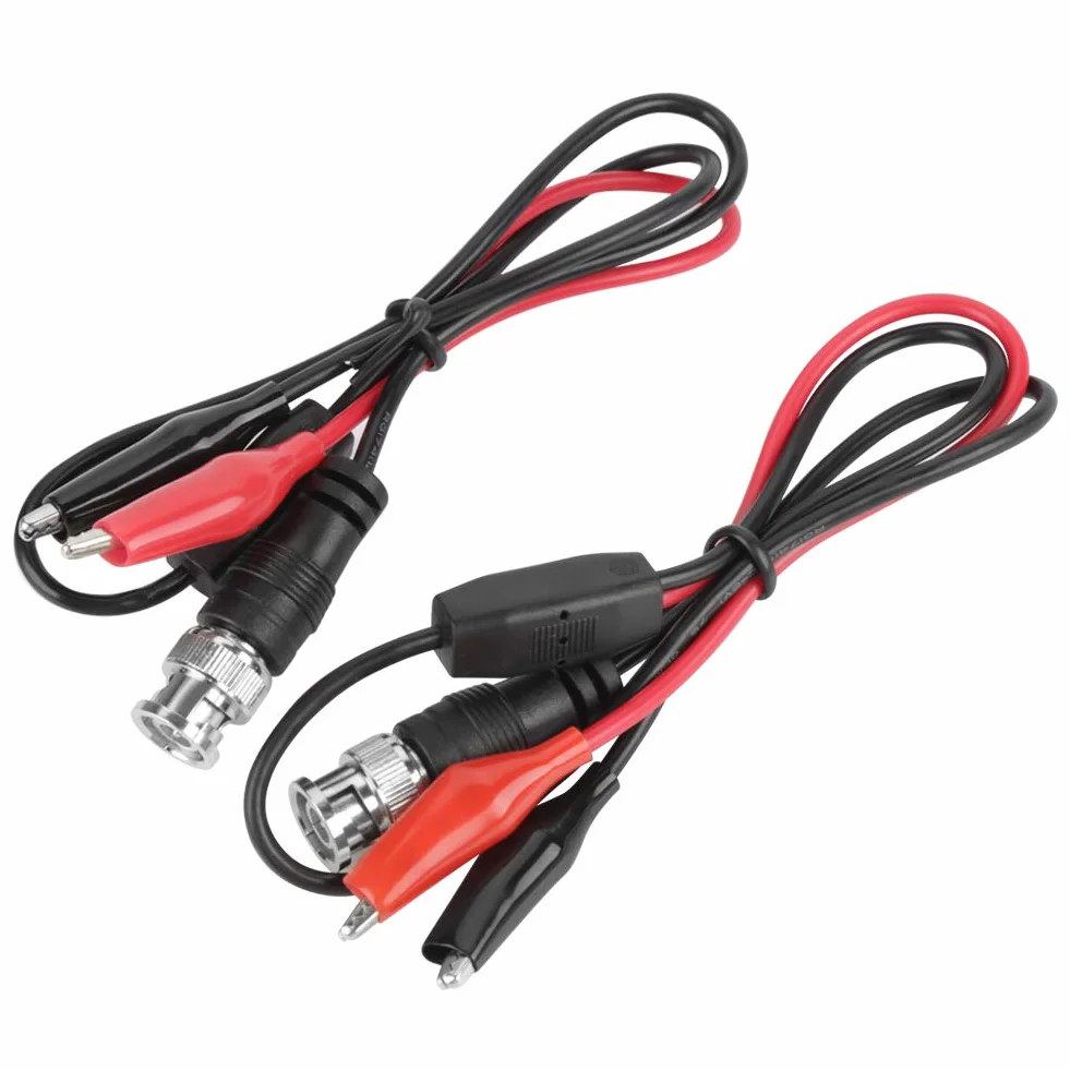 2 szt. kabel sondy testowej oscyloskopowej BNC wtyczka męska Q9 do podwójnego zacisku aligatora 0,5 m do fabryki elektronicznej itp.