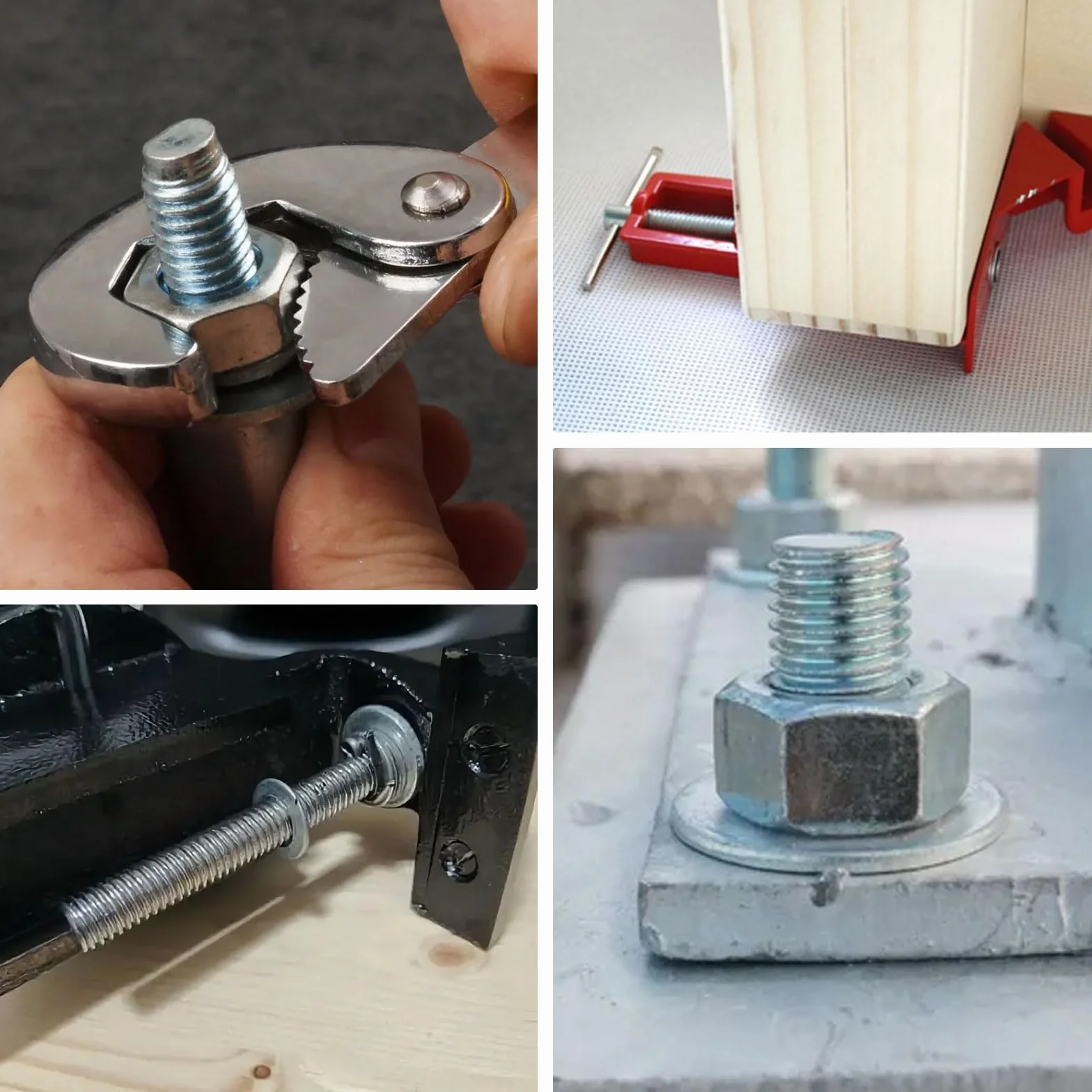Pręty gwintowane M8 x 30 cm pręt gwintowany ze stali nierdzewnej, 6 sztuk, pełne pręty gwintowane z 10 nakrętkami kołnierzowymi do maszyn i produkcji mebli