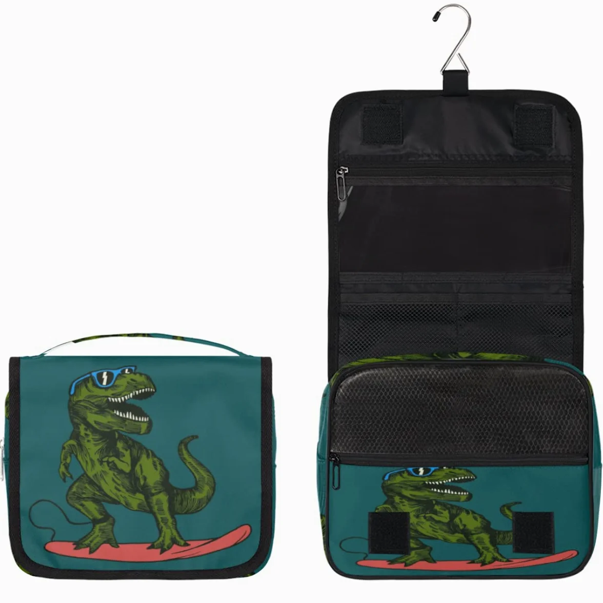 Dinozaury Podróżna Kosmetyczka Śliczne Zwierzę Mycie Torba Unisex Wiszące przybory toaletowe Kosmetyczka Organizer do makijażu, wielobarwny, Jeden rozmiar