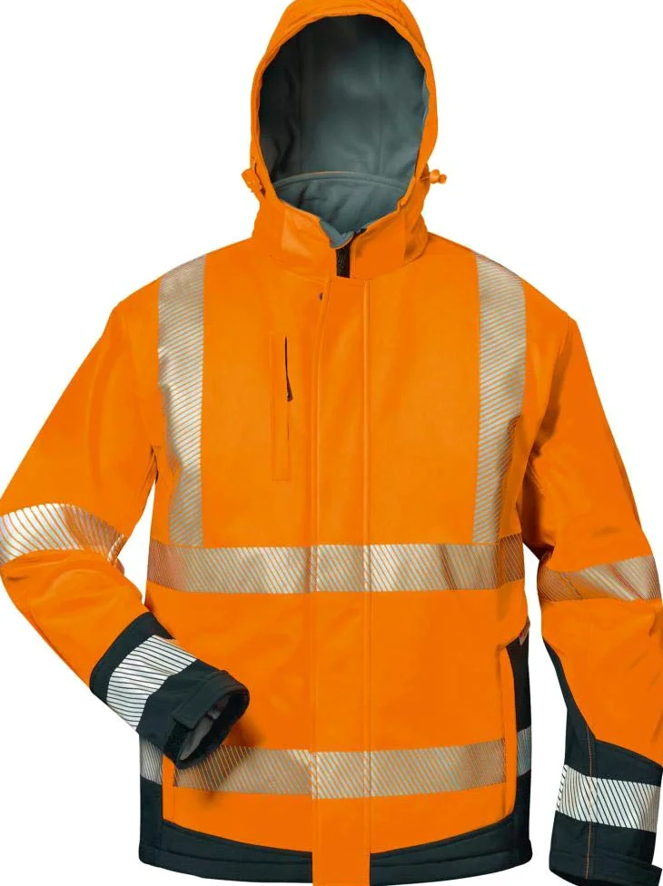 Kurtka ostrzegawcza Lukas w rozmiarze softshell M pomarańczowo-czarny