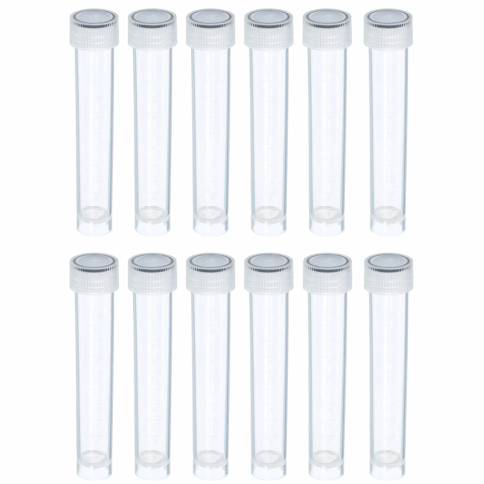 Plastikowe probówki testowe 10 ml 12 sztuk mrożone pojemniki do przechowywania laboratorium przezroczysta