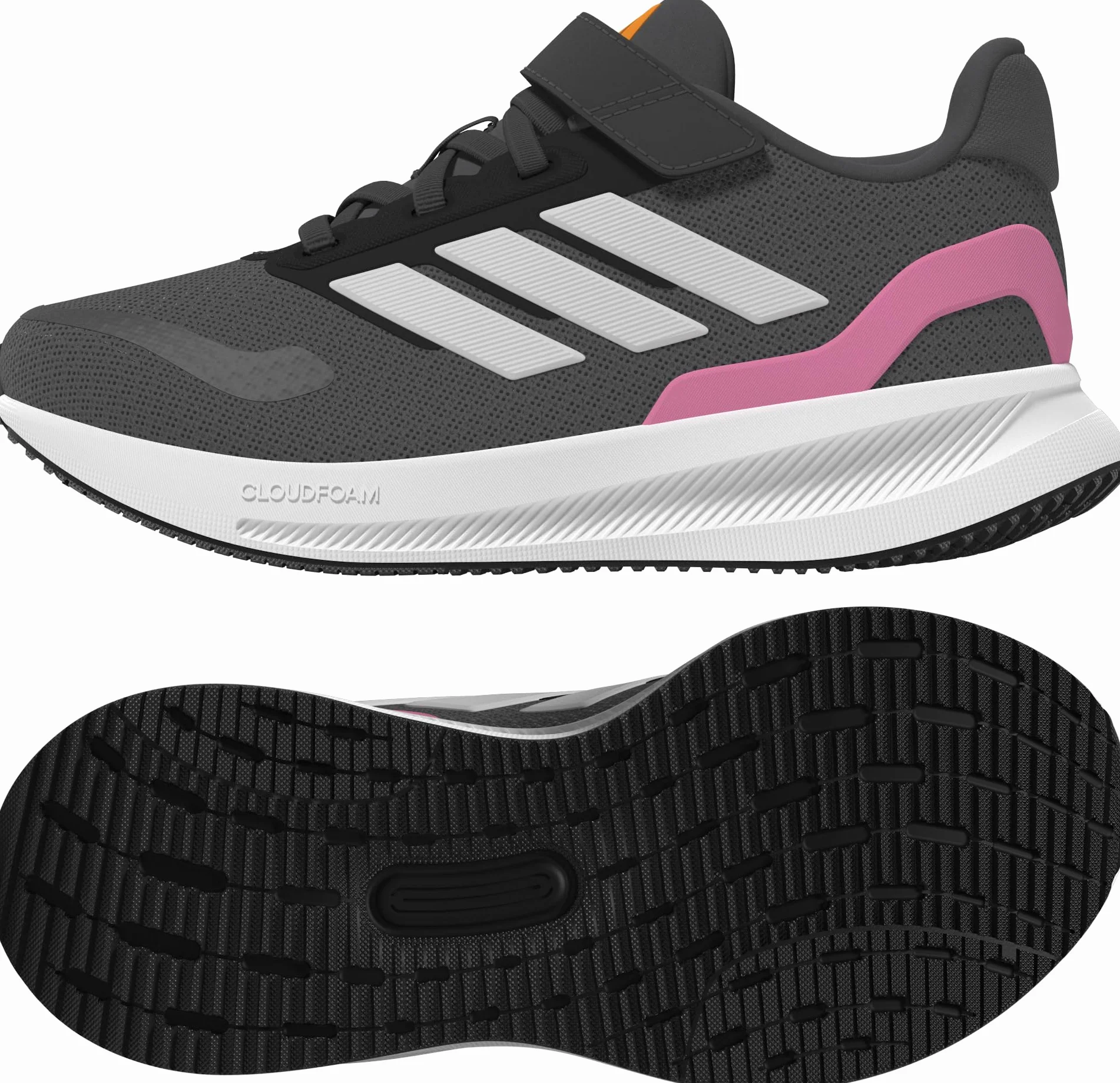 adidas Runfalcon 5 Kids Shoes Grey Six Crystal White Bliss Pink 30.5 EU