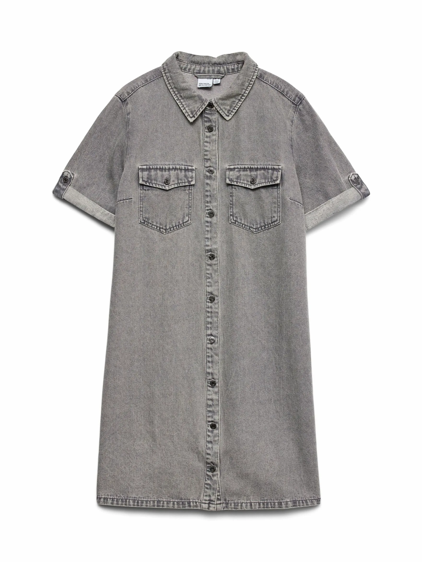 VERO MODA Sukienka Kobiety Vmjennie Ss Short Denim Dress Mix Noos