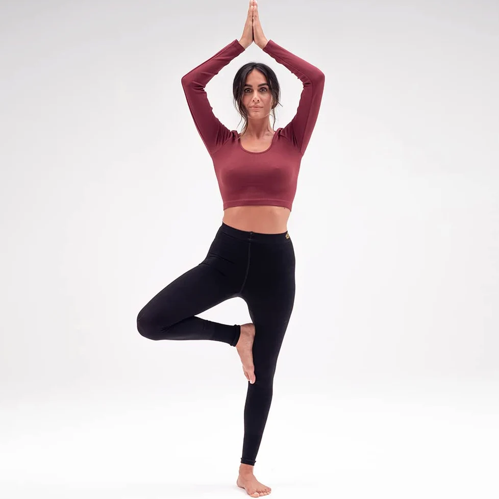 SOLIDEA Legginsy Damskie Push Up Be You Bamboo Icon | Legginsy Stopniowa kompresja 15/21 mmHg, Legginsy sportowe Damskie Push Up, Legginsy lakiernicze, Nero, 44