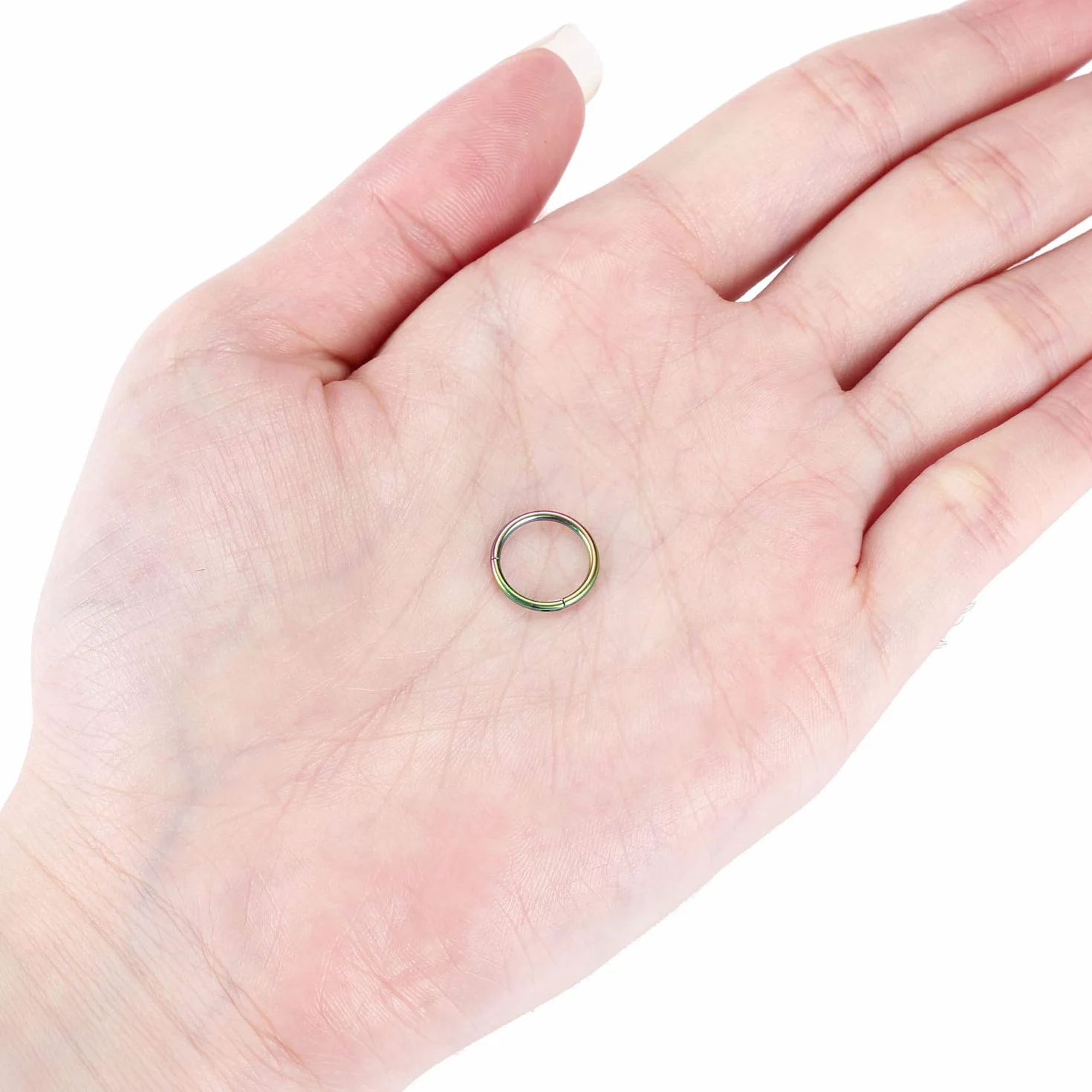 hengkaixuan 2 szt. tytanowe pierścienie do nosa na zawiasach segmentowe pierścienie zatrzaskowe chrząstka helix warga tragus muszla piercing biżuteria śpioszki kolczyki płatek przegrody nosowej