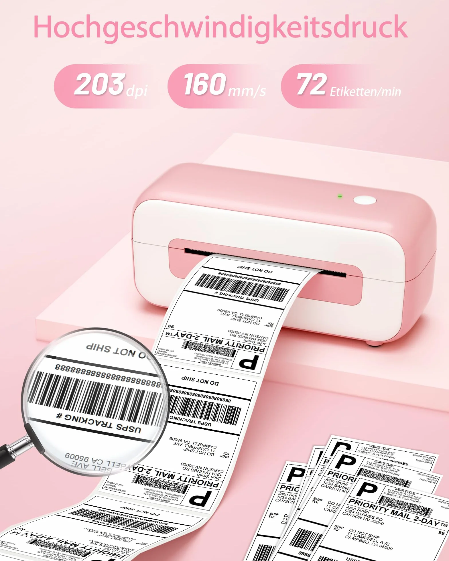 Itari Drukarka etykiet, drukarka termiczna do paczek wysyłkowych - etykiety wysyłkowe drukarki, etykiety, etykiety, etykiety z kodami kreskowymi, drukarka do Amazon Ebay Shopify Zalando Otto DHL