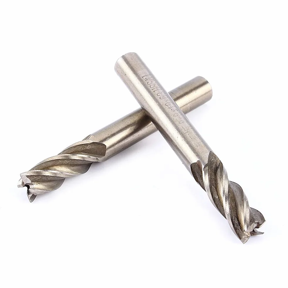 Frez do stali 8 mm, frez cylindryczny ogon HSS CNC, zestaw frezów z palcami narzędzie do wiertła z prostym palcem do centrów obróbki danych CNC, rzeźbione, 1 sztuka