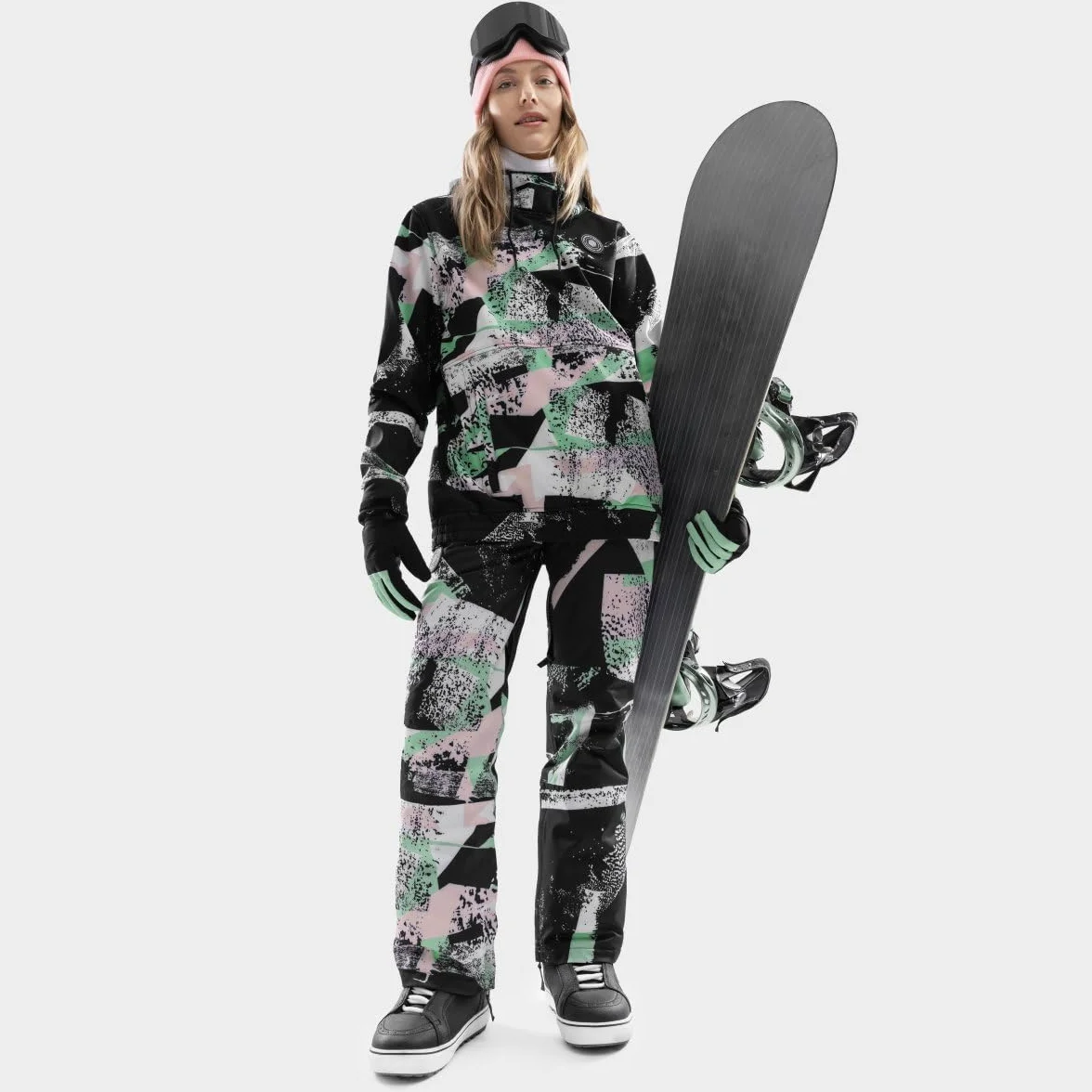 SIROKO Spodnie Snowboardowe dla Kobiet P1-W Groove XXS Wielokolorowy Czarny