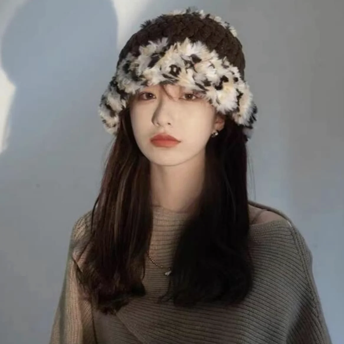 Czapka Beanie Czapka Zimowa Damska Dziewczęca Dzianinowa Czapka Robiona Na Drutach Czapka Rybaka Ciepła (jak pokazano Jeden Rozmiar)