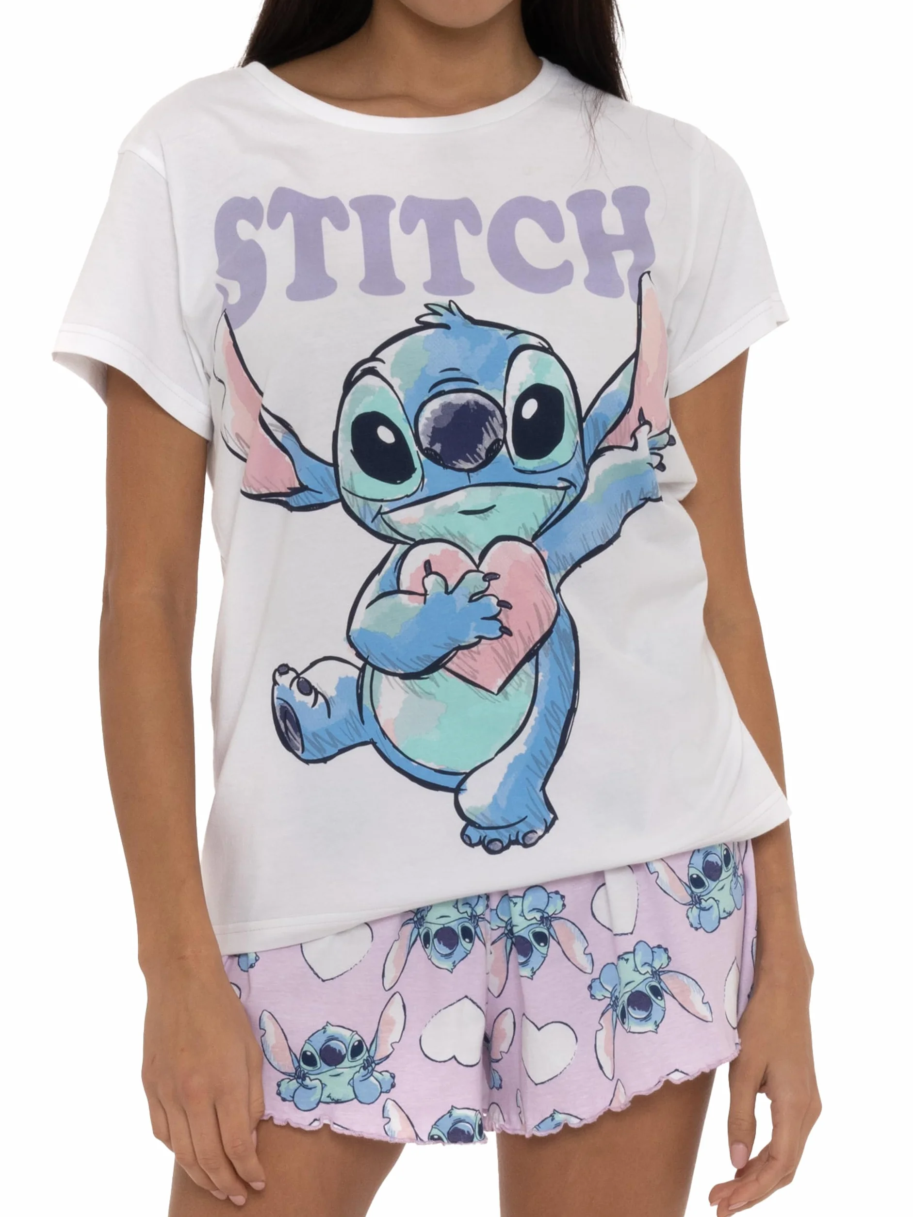 Piżamy Disneya Dla Kobiet Stitch | Damskie Piżamy Lilo I Stitch | Krótkie Piżamy Stitch Dla Kobiet