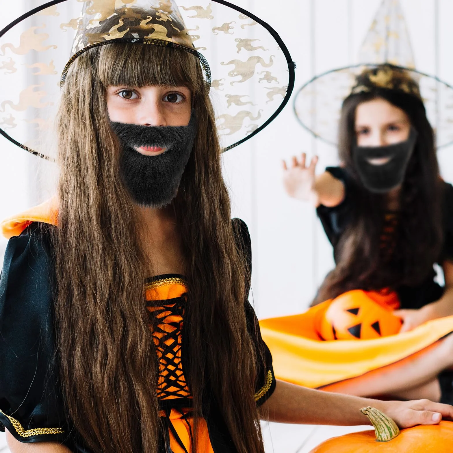 Lusofie Brązowa sztuczna broda elastyczność sztuczne wąsy uniwersalny kostium Shrek dla mężczyzn makijaż cosplay Halloween artykuły imprezowe