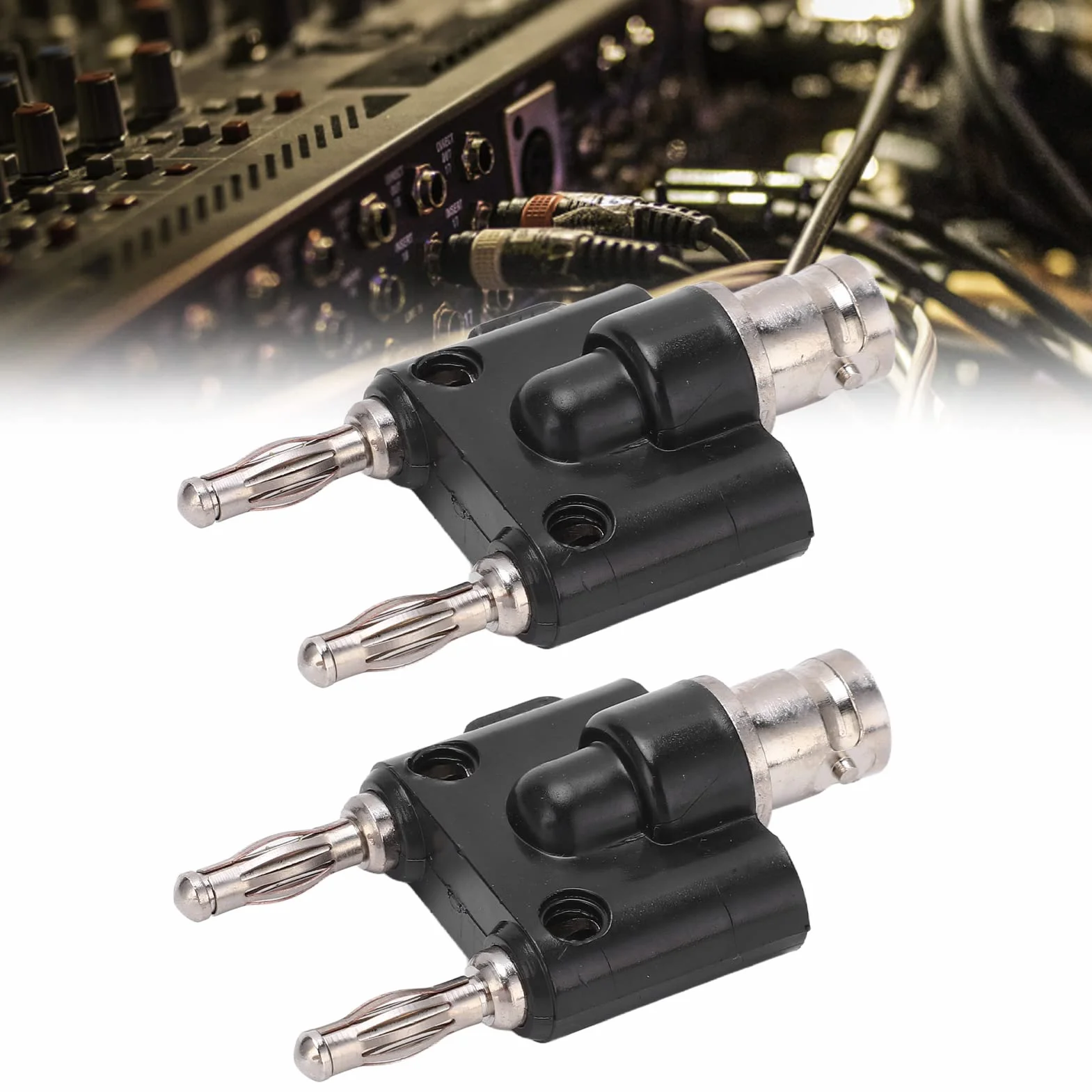 2 SZTUK BNC Żeński na Podwójny Bananowy Wtyk Męski Jack Binding Posts 4mm Koncentryczne Multimetry RF