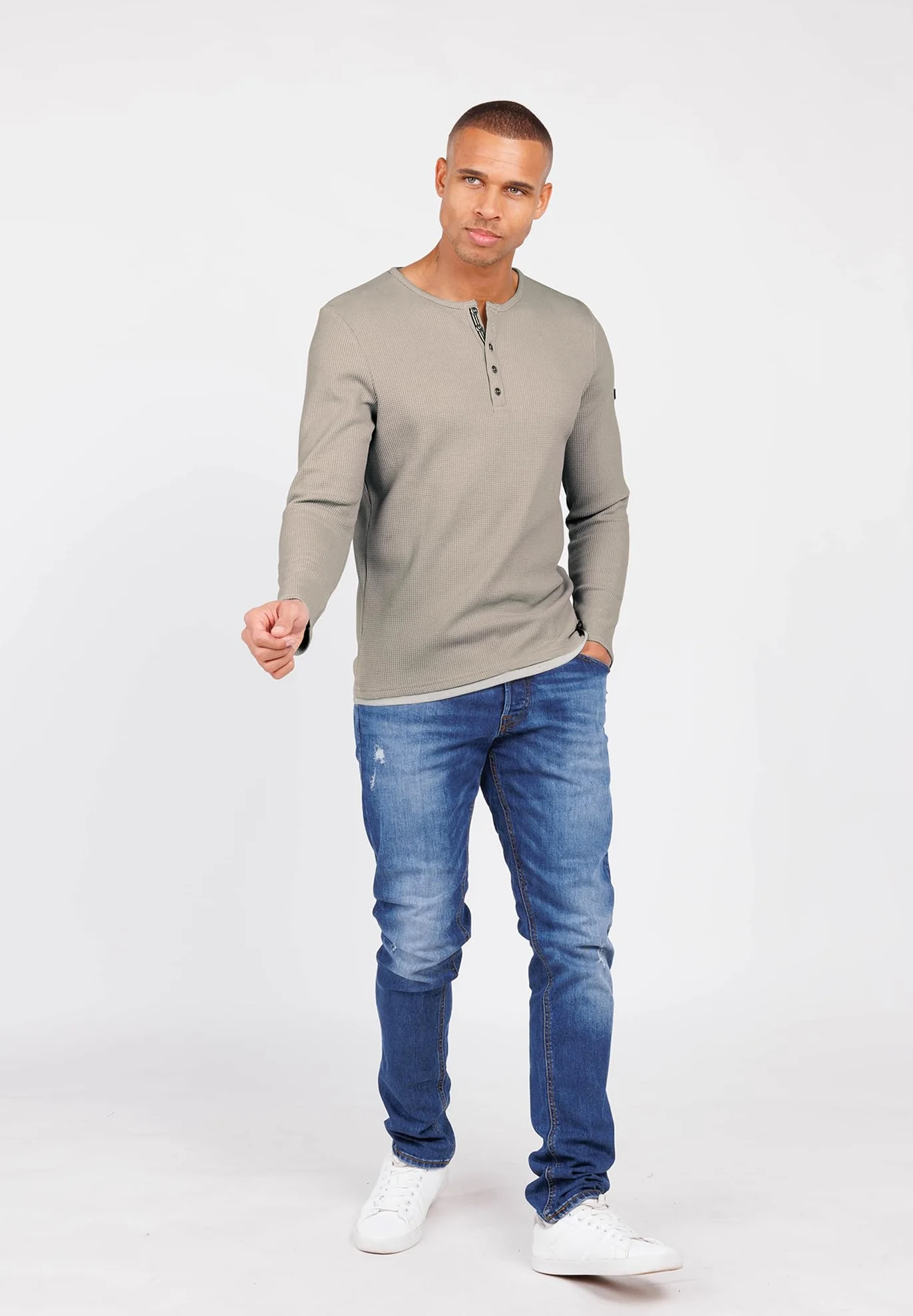 KEY LARGO Męska bluza Sandro Button, Dove Grey (1123), XXL