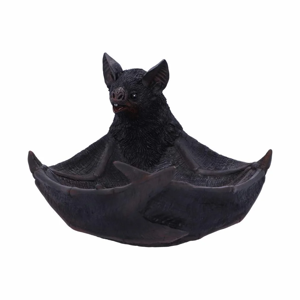 Nemesis Now Winged Watcher Bat uchwyt na drobiazgi, naczynie na biżuterię, żywica poliestrowa, czarny