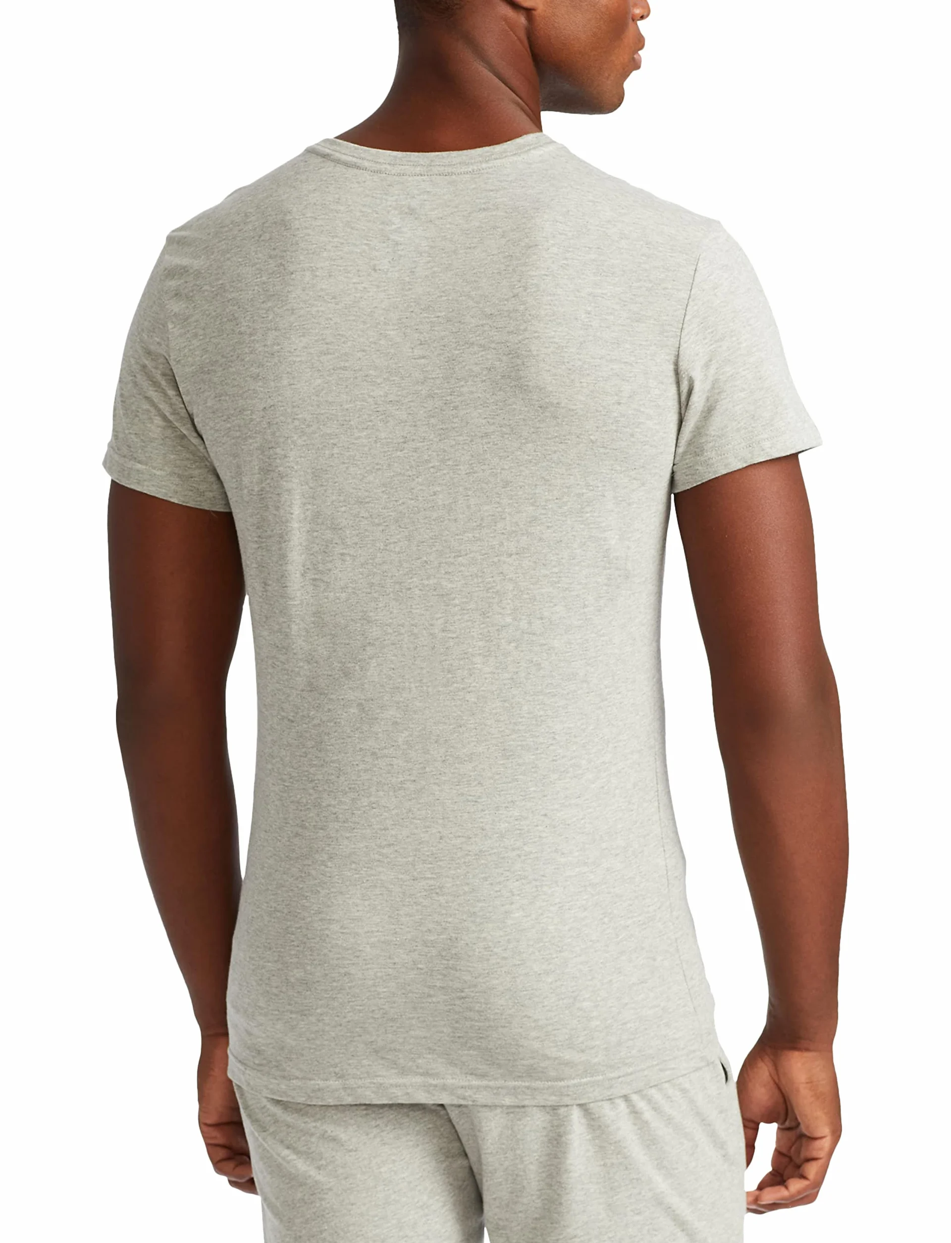 POLO RALPH LAUREN Men's Slim Fit Wicking Crew Undershirts 3-Pack, Andover Heather/Black, Madison Heather/Black, Black/Red-3 Pack, Small