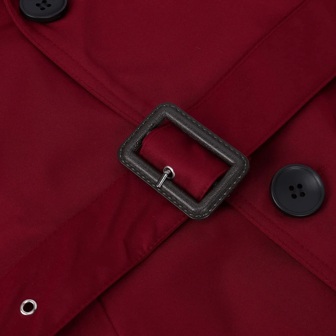 Męski trencz długi dwurzędowy slim fit płaszcz wojskowy trencz z paskiem