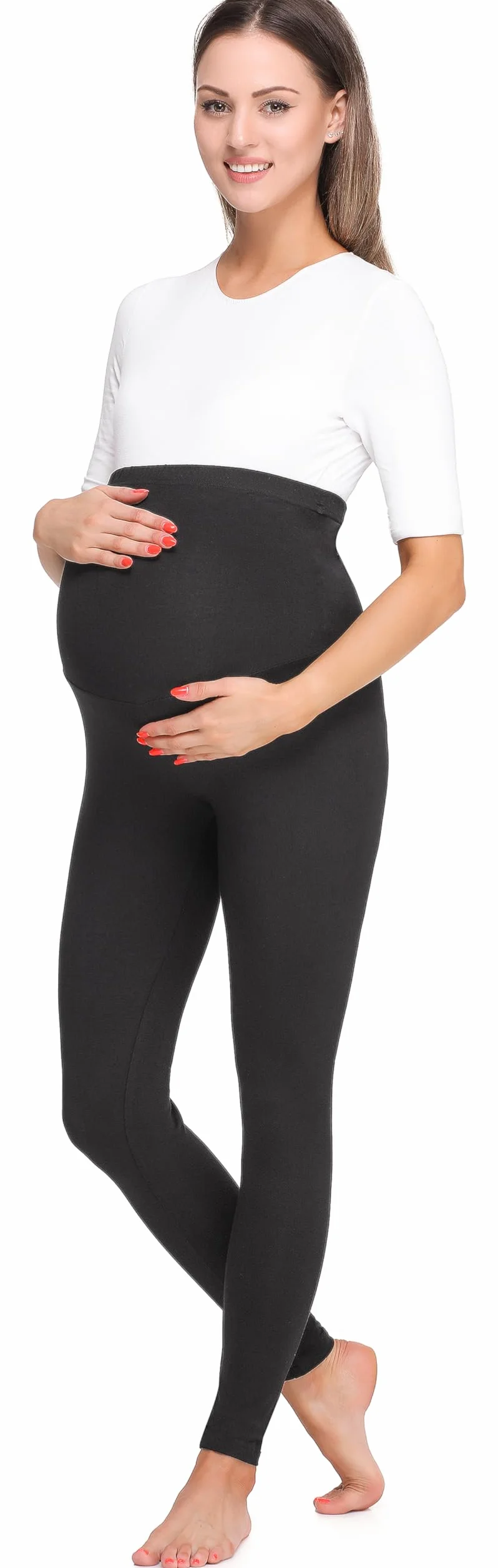 Be Mammy Damskie Legginsy Ciążowe Długie BE20-257
