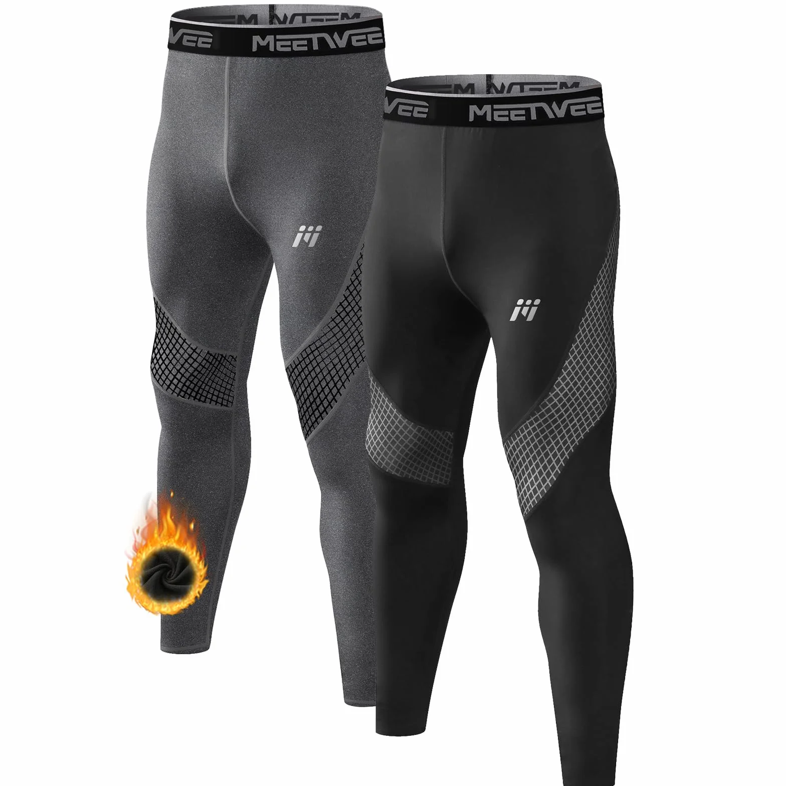 MEETWEE spodnie kompresyjne męskie sportowe legginsy - Legginsy Mężczyźni