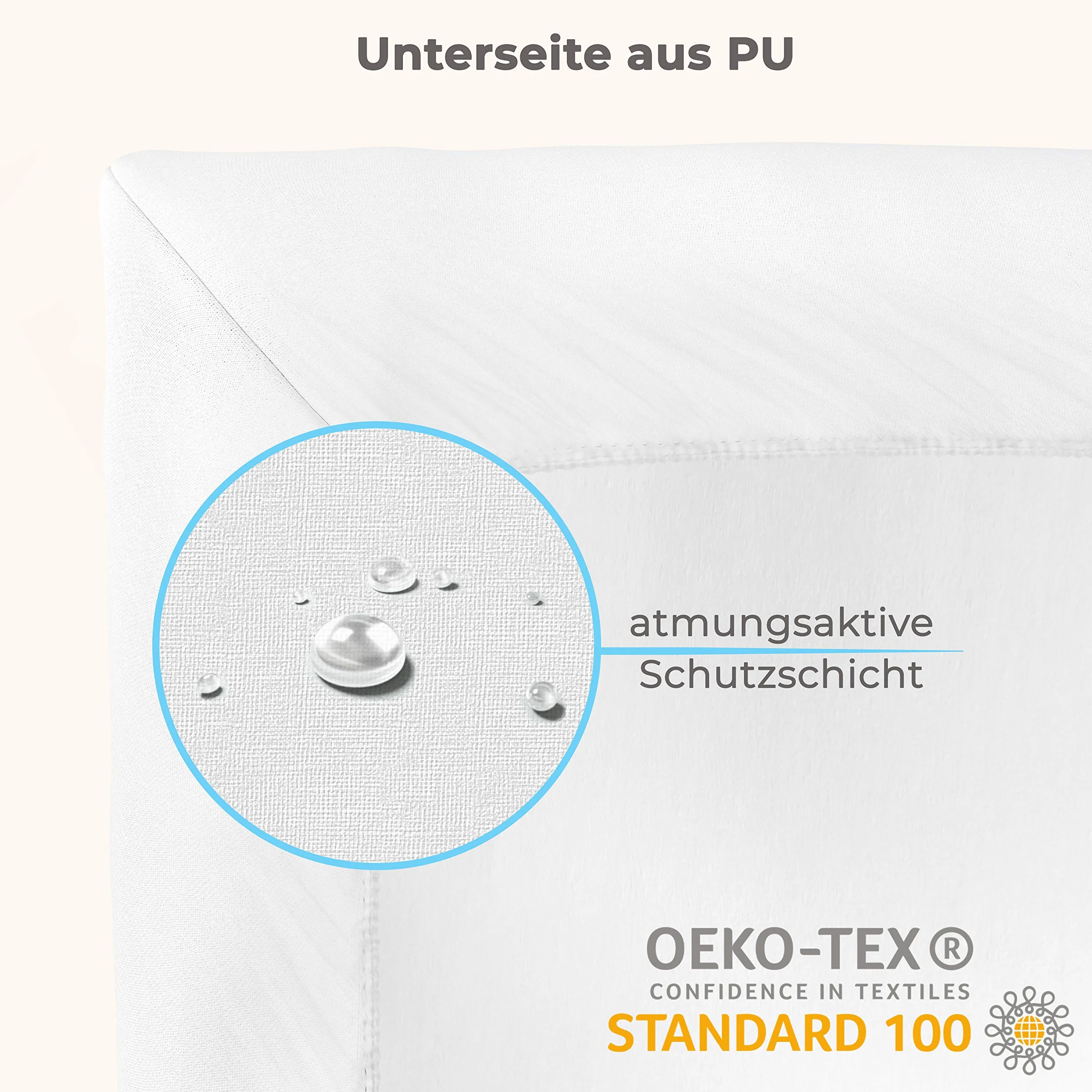 Wodoszczelne prześcieradło z gumką, srebrno-szare, 89 x 50 cm, kompatybilne z Babybay Maxi, Midi, Boxspring, Comfort i Comfort Plus – prześcieradło z gumką, z wbudowanym oddychającym