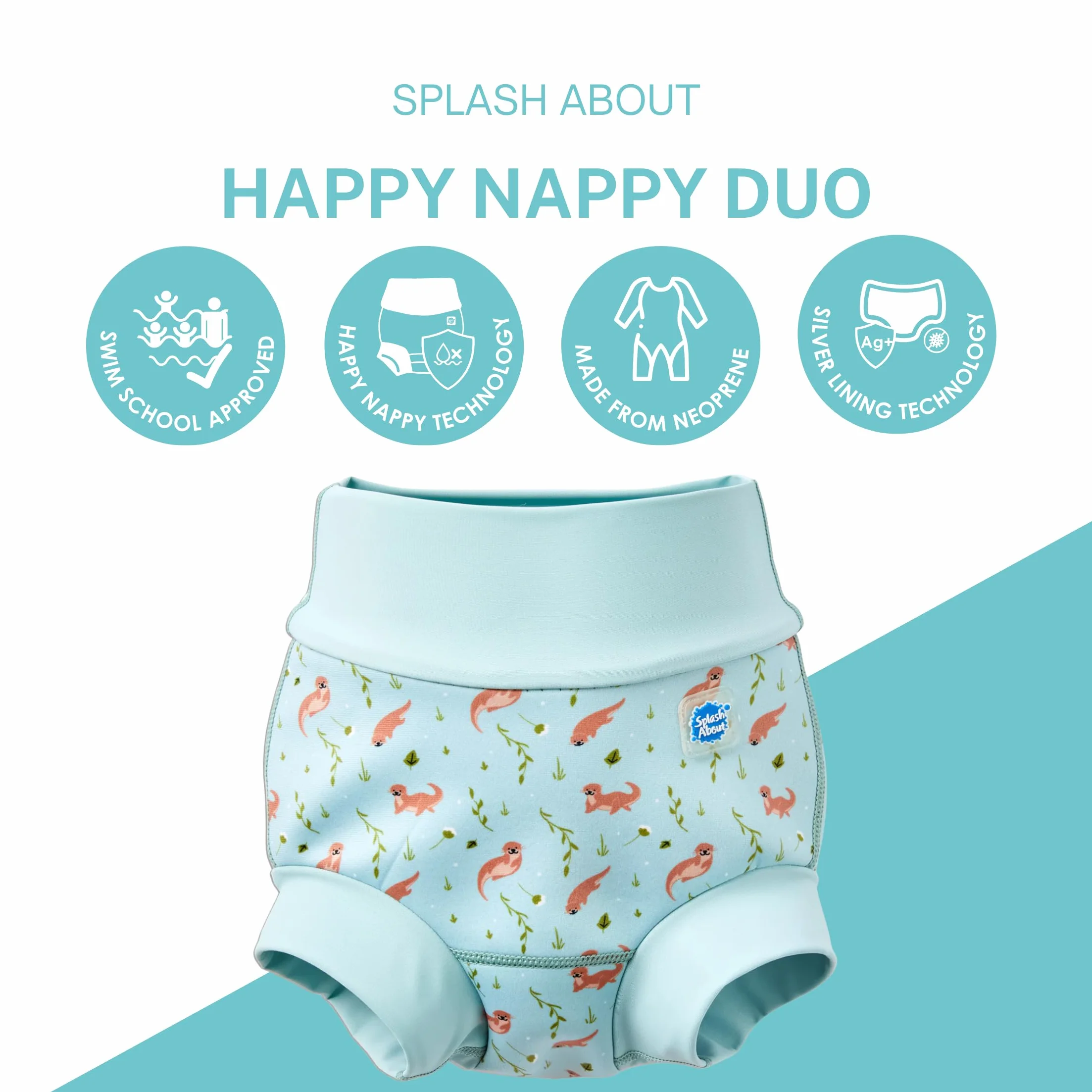 Splash About Happy Nappy Duo, Playful Otters, 6-12 miesięcy, Zabawne wydry, 6-12 miesi?cy