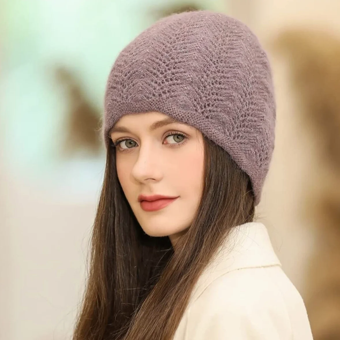 Czapka Beanie Czapka Zimowa Damska Dzianinowa Miękka I Ciepła Z Mankietem (Jeden Rozmiar)