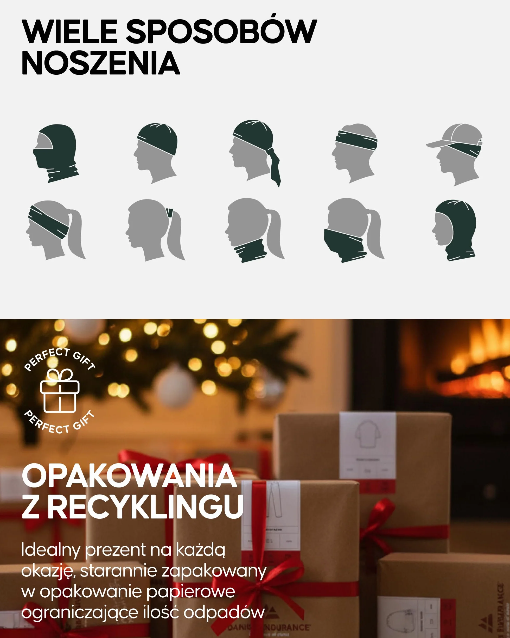 DANISH ENDURANCE Komin z 100% Wełny Merino, Lekka Kominiarka, Wielofunkcyjna Bandana, dla Mężczyzn i Kobiet, Unisex