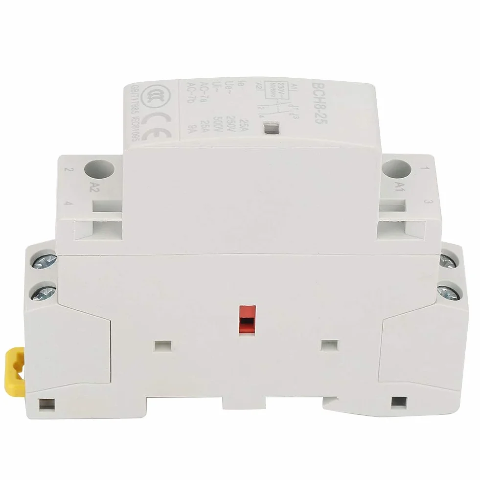 Stycznik AC 2P 25A 220V / 230V, 2NO Stycznik na szynę Din AC 50 / 60HZ 25A 220V / 230V 2P Stycznik AC do użytku domowego