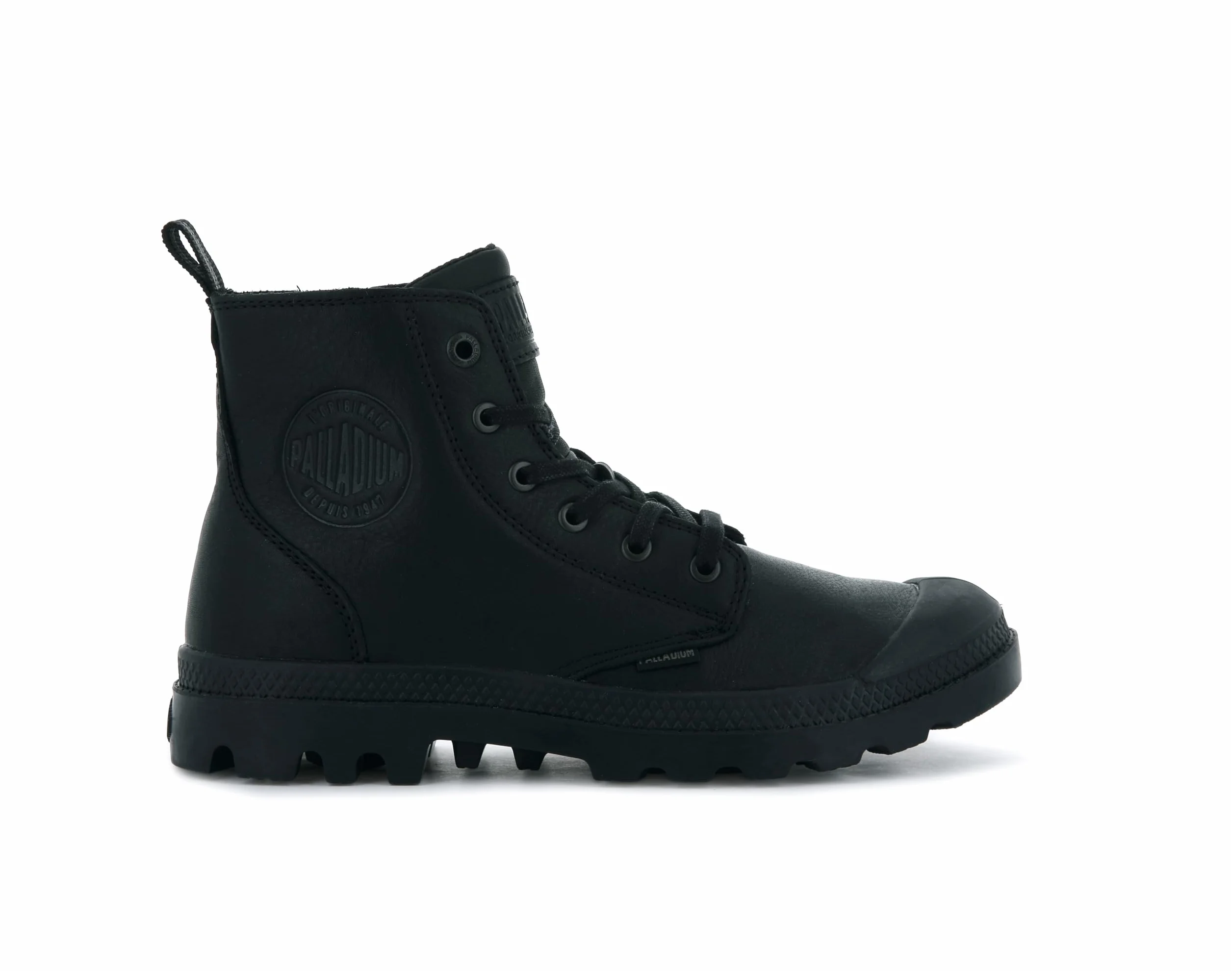 Palladium Pampa skórzane botki z zamkiem błyskawicznym