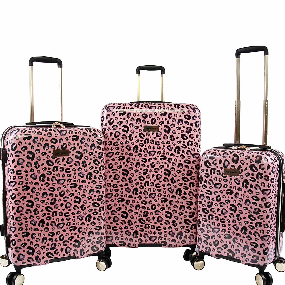 Juicy Couture Jane 3-częściowy zestaw bagażowy Hardside Spinner, Różowy lampart, Jeden rozmiar, Jane 3-częściowy zestaw bagażowy Hardside Spinner